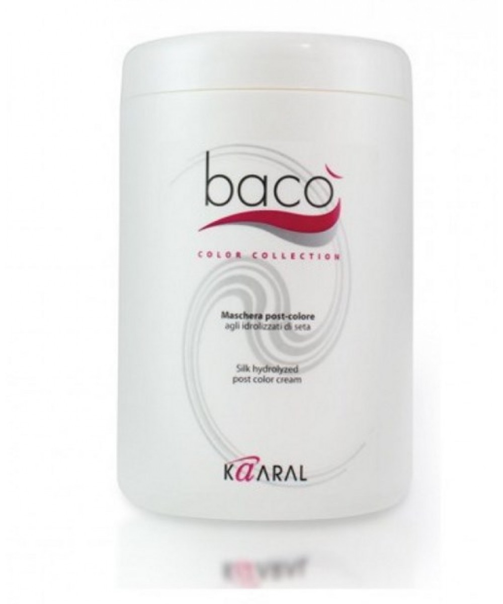 Kaaral Маска-кондиционер для окрашенных волос Baco Silk Hydrolized post color cream, 1000 мл1061 Kaaral Маска-кондиционер для окрашенных волос Baco Silk Hydrolized post color cream, 1000 мл1061Восстанавливающая маска, делающая волосы максимально блестящими и эластичными, сохраняет цвет. Кислый уровень РН нейтрали- зует щелочное воздействие красителя. Одновременный процесс запаивания чешуйчатого слоя предотвращает вымывание цветовых пигментов.