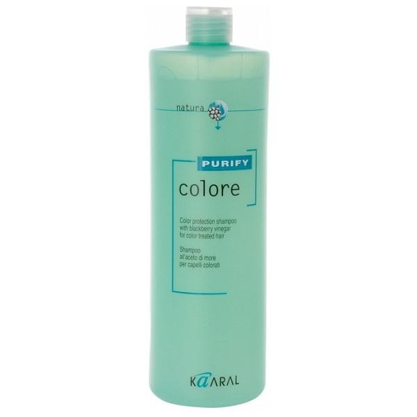 Kaaral Шампунь для окрашенных волос Purify Colore Shampoo, 1000 мл1214 Kaaral Шампунь для окрашенных волос Purify Colore Shampoo, 1000 мл1214Высокоэффективный слабокислый PH шампунь для окрашенных волос. Бережно закрывает кутикулу, надолго сохраняя цветовые пигменты внутри волос, нейтрализует остатки щелочи и перекиси, что позволяет сохранить яркость цвета и блеск окрашенных волос. Эксклюзивный комплекс питательных веществ на основе плодов и листьев ежевики оказывает интенсивное ухаживающее воздействие улучшая структуру волос.