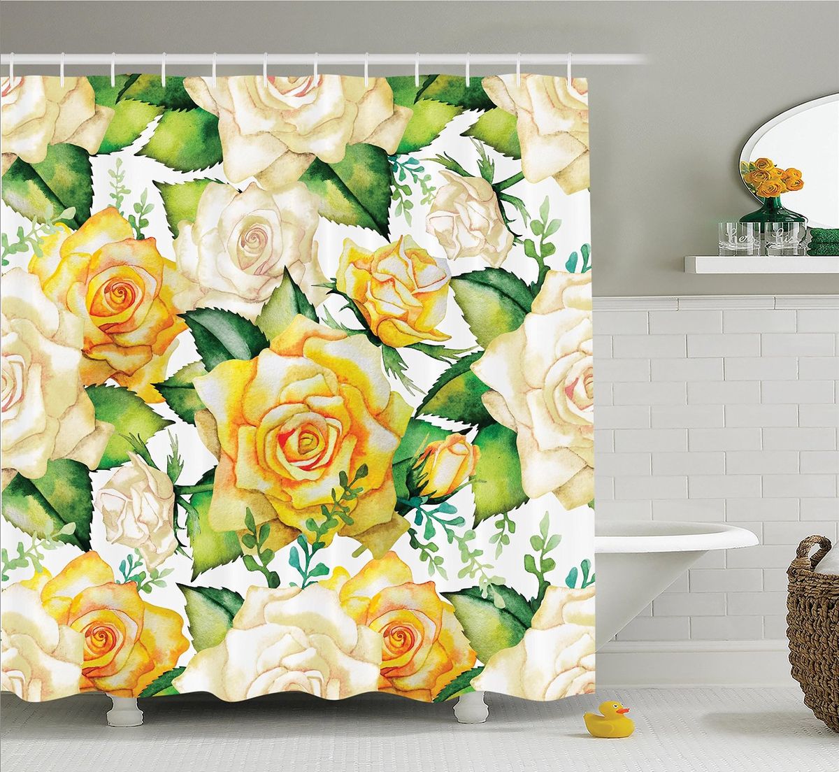 Штора для ванной комнаты Magic Lady "Чайные розы", 180 х 200 см