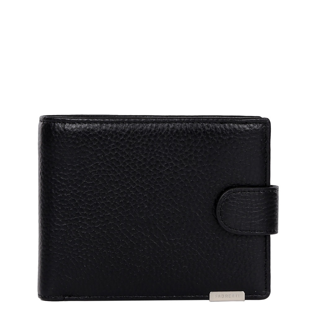 Кошелек мужской Fabretti, цвет: черный. 36503/1-black36503/1-black Кошелек мужской Fabretti, цвет: черный. 36503/1-black36503/1-blackКлассический мужской кошелек от итальянского бренда Fabretti выполнен из натуральной кожи с мягкой фактурой. Насыщенный черный цвет и фурнитура, выполненная в серебряном цвете, превратили аксессуар в модное изделие, которое подчеркнет ваше уникальное чувство стиля. Внутри модели имеется 1 отделение для купюр. Вы с легкостью сможете расположить 8 дисконтных и кредитных карточек, любимую фотографию, а также всю мелочь с помощью удобного кармана. Кошелек закрывается на прочную застежку.