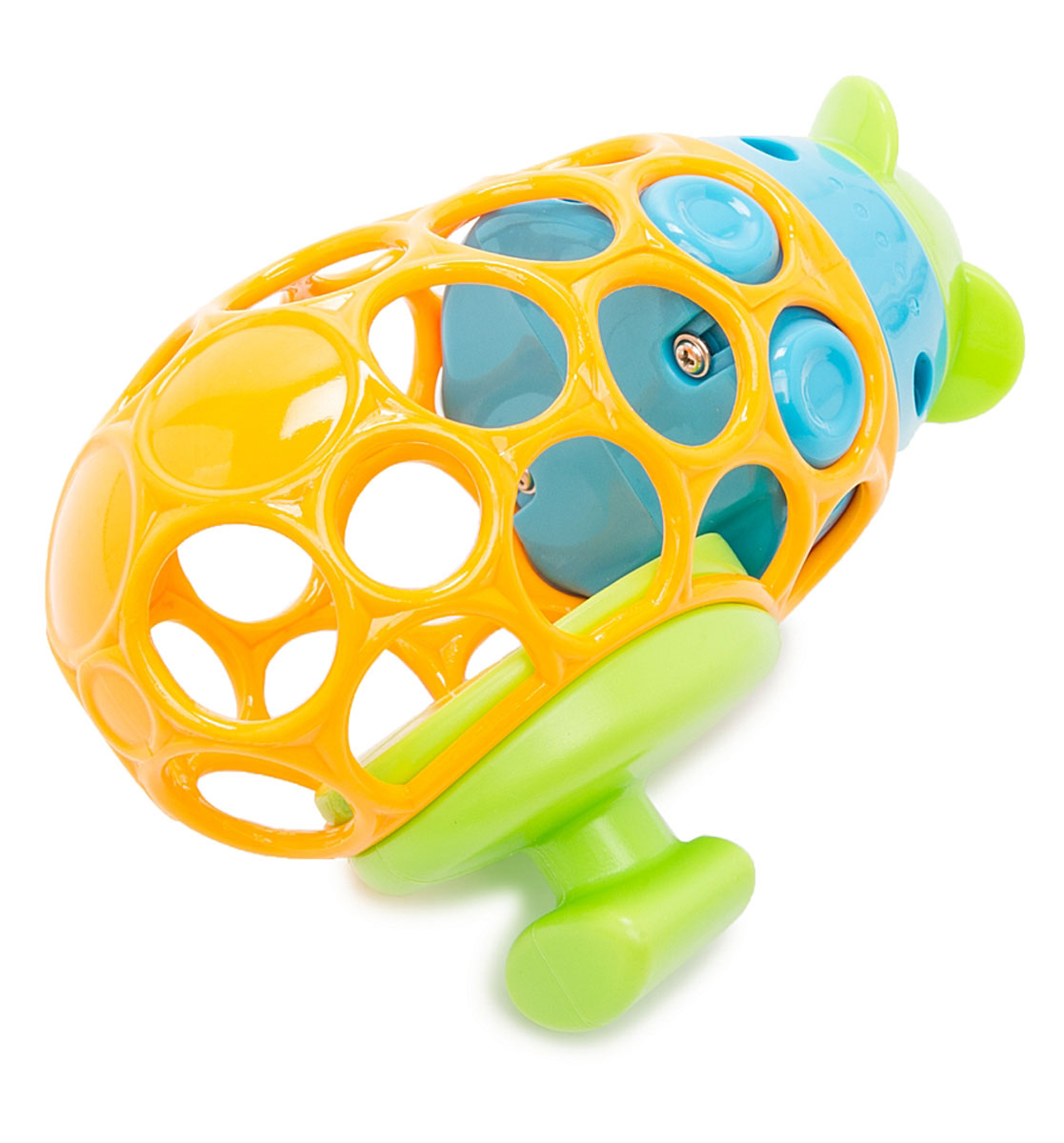 Oball Игрушка для ванной Подводная лодка81539 Oball Игрушка для ванной Подводная лодка81539Игрушка для ванной Oball Подводная лодка предназначена для игры малышей во время купания. Не просто весело плескаться в воде, а еще и развиваться уже в первые месяцы жизни помогают специальные отверстия, за счет которых улучшается мелкая моторика рук и обогащаются тактильные ощущения. Также отверстия нужны для того, чтобы взбивать пенку. Винт лодочки можно крутить. Игрушка выполнена из качественного и гибкого пластика.