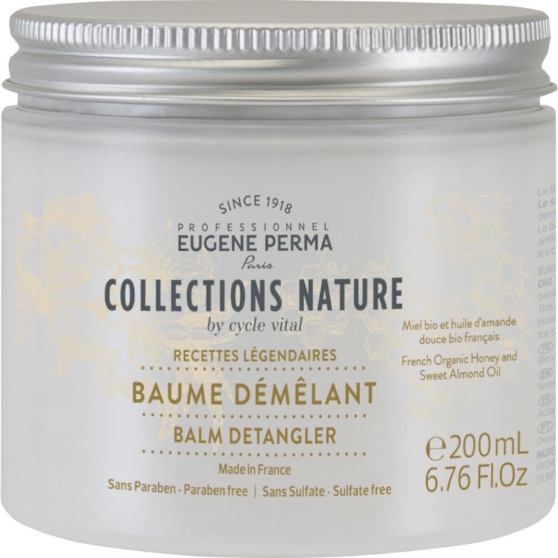 Eugene Perma Cycle Vital Nature Baume Demelant - Бальзам распутывающий для волос 200 мл21033015 Eugene Perma Cycle Vital Nature Baume Demelant - Бальзам распутывающий для волос 200 мл21033015Бальзам распутывающий для волос Baume Demelant Nature by Cycle Vital Eugene Perma Органический мед и масло сладкого миндаля, произведенные во Франции Распутывает волосы и придает им максимальную мягкость. Пища богов - мед, известный своими целебными свойствами, много веков применяется в медицине и косметологии. Что же касается миндаля, его преимущества не менее очевидны, что даже привело к возникновению в Провансе поговорки здоров как миндаль.