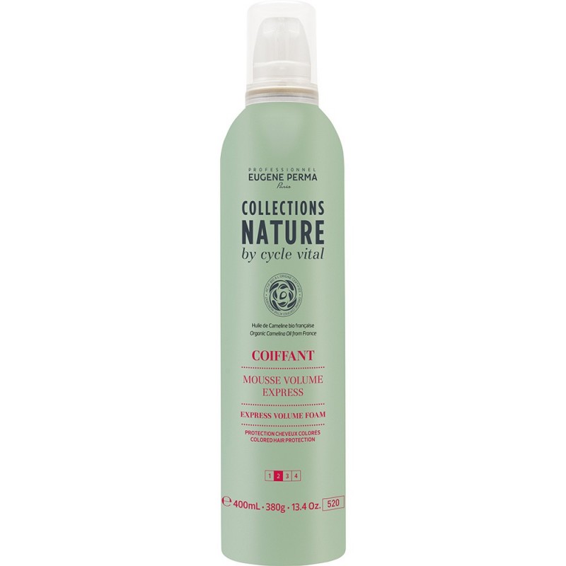 Eugene Perma Cycle Vital Nature MoСШАse Volume Express - Мусс для мгновенного объёма волос 400 мл21033021 Eugene Perma Cycle Vital Nature MoСШАse Volume Express - Мусс для мгновенного объёма волос 400 мл21033021Придает волосам объем и мягую эластичную фиксацию. Фактор фиксации: 2 из 4