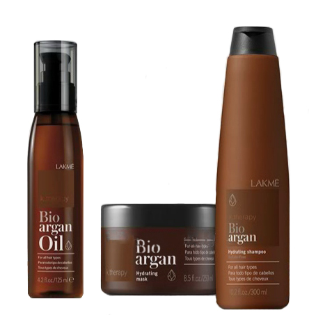 Lakme K.Therapy Bio-Аrgan Pack - Набор для волос с аргановым маслом 300 мл + 250 мл + 125 мл43007 Lakme K.Therapy Bio-Аrgan Pack - Набор для волос с аргановым маслом 300 мл + 250 мл + 125 мл43007В состав набора входит: 1) Lakme K.Therapy Bio-argan Hydrating Shampoo - Увлажняющий шампунь со 100% органическим аргановым маслом, 300 мл Преимущества: Предотвращает обезвоживание волос. Защищает цвет окрашенных волос Облегчает укладку. Для всех видов волос. Без сульфатов. Аргановое масло, линолевая кислота и Омега 6 предотвращают эластичность и ломкость волос. Придают мягкость, блеск и шелковистость. Натуральный бетаин увеличивает естественную влажность волос. Защищает кожу головы от раздражения и экологического стресса. Придают естественный блеск. 2) LAKME K.Therapy Bio-argan Hydrating Mask - Увлажняющая маска для волос со 100 % органическим аргановым маслом, 250 мл Преимущества: Глубокое увлажнение и питание кожи. Восстанавливает блеск, мягкость и эластичность. Защищает от вредного воздействия окружающей агрессии. Убирает ломкость. Для всех видов волос. Аргановое масло, линолевая кислота и Омега 6 увлажняют и питают волосы свойства без эффекта жирности. Предотвращает ломкость...