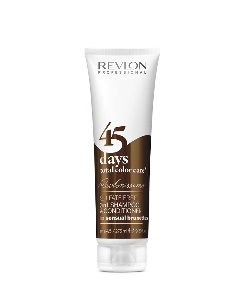 Revlon Professional RCC Shampoo and Conditioner Sensual Brunettes – Шампунь-кондиционер для темных оттенков 275 мл7220453000 Revlon Professional RCC Shampoo and Conditioner Sensual Brunettes – Шампунь-кондиционер для темных оттенков 275 мл7220453000Revlon Professional RCC Shampoo Conditioner Sensual Brunettes Шампунь-кондиционер для темных оттенков Новинка от компании Revlon Professional – инновационное средство, благодаря которому цвет Ваших волос останется таким же ярким и насыщенным даже через 45 дней после ежедневного использования данного шампуня-кондиционера. Шампунь-кондиционер обладает мягкой текстурой и великолепным запахом, не содержит сульфаты, парабены, синтетические вещества и создан на основе специальной формулы, в состав которой входят следующие активные компоненты: Поликвартениум 55 покрывает каждый волос особой невидимой и невесомой плёнкой, в результате чего вся структура волос получает эффективную защиту от негативного влияния солнечных лучей, повышенной влажности, пыли и других агрессивных факторов. Провитамин В5 обеспечивает восстановление повреждённых волос, увлажняет и тонизирует кожу головы. Экстракт клюквы обладает великолепным антиоксидантным свойством, придаёт волосам потрясающую эластичность,...