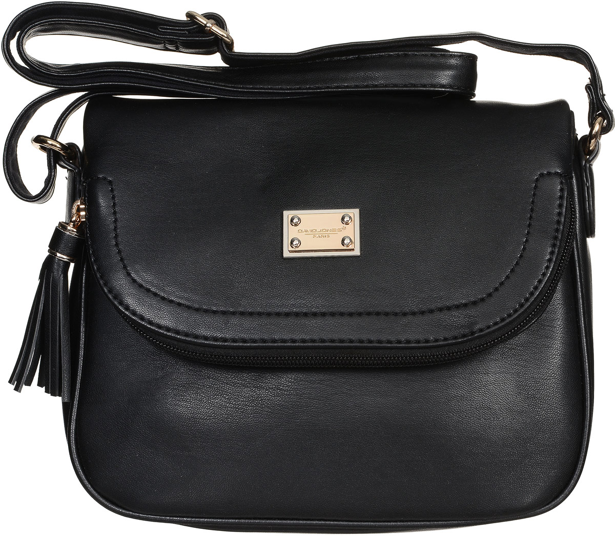 Сумка женская David Jones, цвет: черный. СМ3261СМ3261 BLACK Сумка женская David Jones, цвет: черный. СМ3261СМ3261 BLACKСтильная женская сумка David Jones изготовлена из искусственной кожи и текстиля. Изделие имеет одно основное отделение, внутри которого расположены накладной открытый карман и прорезной карман на застежке-молнии. Застегивается сумка на застежку-молнию и дополнительно на клапан с магнитной кнопкой. Клапан оснащен карманом на застежке-молнии. На задней стенке предусмотрен прорезной карман на застежке-молнии. Сумка оснащена регулируемым плечевым ремнем. Модная сумка внесет элегантные нотки в ваш образ и подчеркнет ваше отменное чувство стиля.