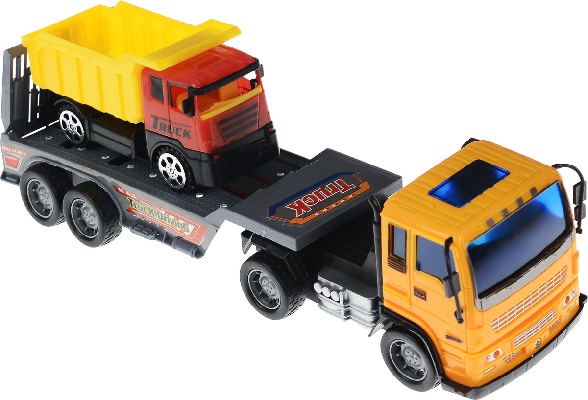 Junfa Toys Автовоз инерционный с самосвалом цвет оранжевый8268-45A_оранжевый Junfa Toys Автовоз инерционный с самосвалом цвет оранжевый8268-45A_оранжевыйИнерционный автовоз с самосвалом Junfa Toys станет самой любимой игрушкой вашего ребенка. Достаточно большой и вместительный автовоз оборудован просторной площадкой для перевозки автомашин. Он способен уместить даже самосвал, который входит в набор. Автовоз оснащен инерционным механизмом, что позволяет приводить машину в движение без использования батареек. Нужно лишь потянуть машину немного назад, и она по инерции покатится вперед. У самосвала колеса имеют свободный ход. Изделия выполнены из безопасного для ребенка пластика. Порадуйте своего ребенка таким увлекательным подарком! УВАЖАЕМЫЕ КЛИЕНТЫ! Обращаем ваше внимание на возможные изменения в цвете кузова маленькой машинки. Поставка осуществляется в зависимости от наличия на складе.