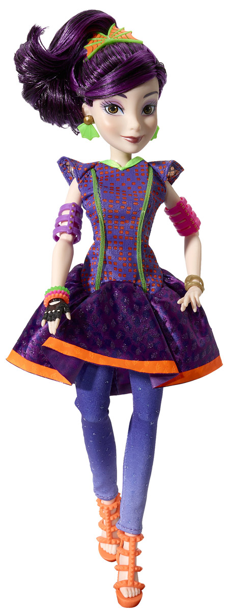 Disney Descendants Кукла Неоновые огни MalB6864_Мэл Disney Descendants Кукла Неоновые огни MalB6864_МэлКукла Descendants Mal порадует вашу малышку и доставит ей много удовольствия от часов игры. Игрушка изготовлена из безопасного материала. Короткое пышное платье с неоновыми вставками очень идет этой красавице. На ногах у куколки - оригинальные босоножки на высоких каблуках. Длинные мягкие волосы украшает гребень с крыльями. Руки и ноги куклы сгибаются, голова поворачивается. Дополняют стильный образ куколки зеленые серьги и шесть разнообразных ярких браслетов. Наряд куклы украшен светодиодными огоньками, которые начинаю мигать после нажатия на живот куклы. Благодаря играм с куклой, ваша малышка сможет развить фантазию и любознательность, овладеть навыками общения и научиться ответственности. Порадуйте свою принцессу таким прекрасным подарком! Для работы требуются 3 батарейки LR44 (комплектуется демонстрационными).
