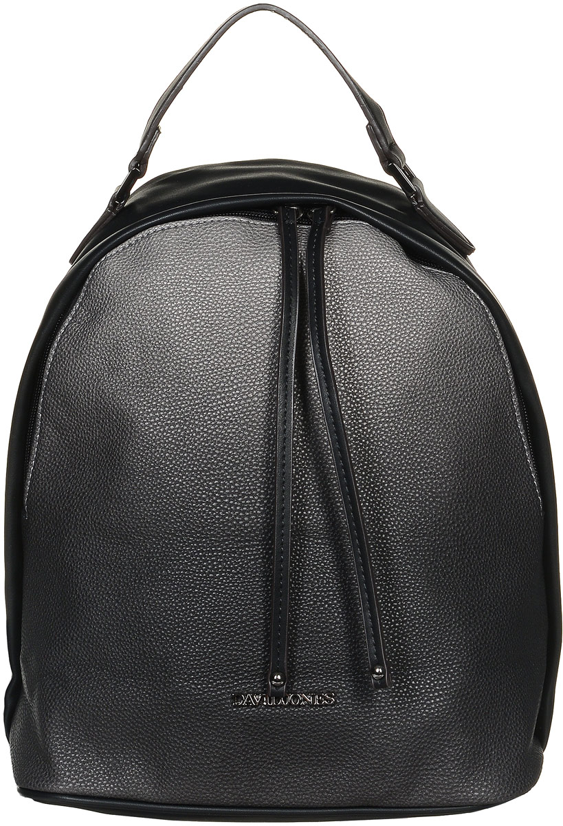 Рюкзак женский David Jones, цвет: черный, серый. 5210-65210-6 BLACK/GREY Рюкзак женский David Jones, цвет: черный, серый. 5210-65210-6 BLACK/GREYСтильный женский рюкзак David Jones выполнен из искусственной кожи и текстиля. Изделие имеет одно основное отделение, которое закрывается на застежку-молнию. Внутри изделия расположены прорезной карман на застежке-молнии и два накладных открытых кармана. Снаружи, на задней стенке находится прорезной карман на застежке-молнии. Рюкзак оснащен удобными лямками регулируемой длины и ручкой для переноски в руке. Практичный и стильный аксессуар позволит вам завершить свой образ и быть неотразимой.