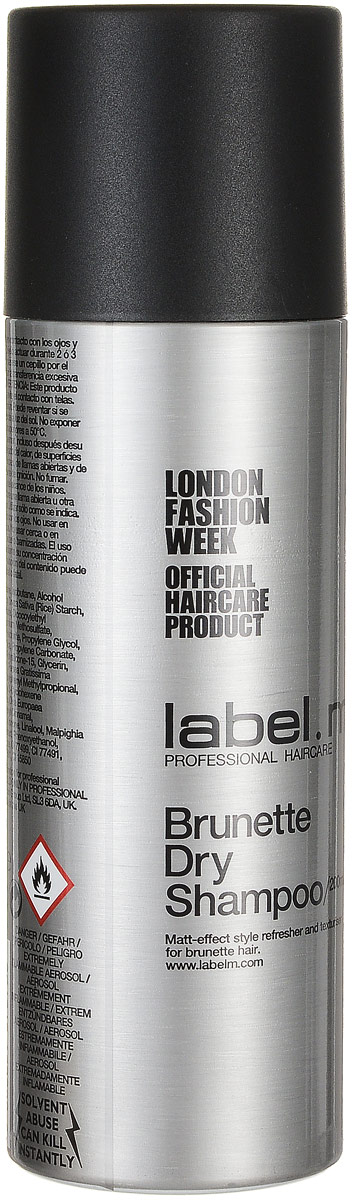 Label.m Сухой шампунь для брюнеток Dry Shampoo, 200 млLSBR0200* Label.m Сухой шампунь для брюнеток Dry Shampoo, 200 млLSBR0200*Label.M Dry Shampoo Сухой шампунь для брюнеток Этот уникальный шампунь является легким, порошковым аэрозолем, который позволит вам качественно освежить и обновить укладку волос, при этом не нужно будет мыть голову, это необходимо в тех случаях, когда у вас нет возможности помыть волосы. Это средство хорошо поможет создать сухую, матовую текстуру и объемность вашей прически. Сухой шампунь отлично подойдёт для постоянного применения и достижения наилучшей фиксации прически, а ещё помогает завить волосы, и хорошо увлажнить их. Повседневное применение шампуня от Лебел М позволит вашим волосам получать требуемую стимуляцию, они будут надёжно защищены от плохого влияния ультрафиолетовых лучей. Этот шампунь поможет вам в любой ситуации качественно ухаживать за волосами, при этом он позволит вам выполнить необходимую укладку.