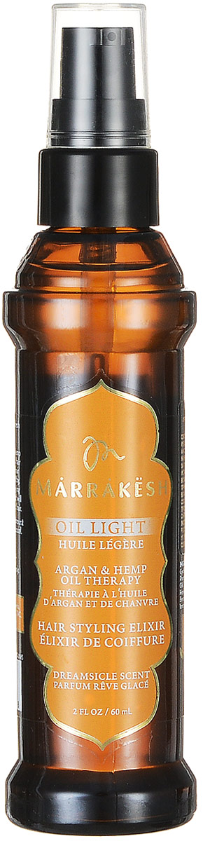 Marrakesh Легкое восстанавливающее масло для тонких волос Dreamsicle, 60 млMKL006 Marrakesh Легкое восстанавливающее масло для тонких волос Dreamsicle, 60 млMKL006Супер легкая версия масла Marrakesh для тонких волос - Заметно улучшает состояние самых тонких, поврежденных, слабых волос - Не утяжеляет тонкие волосы - Делает волосы шелковистыми и гладкими - Надолго устраняет пушение - Добавляет волосам блеск - в 2 раза сокращает время сушки волос - Подходит для окрашенных волос - Масла Арганы и Конопли улучшают состояние волос и их текстуру - Масла Арганы и Конопли делают волосы послушными и эластичными - Волосы на ощупь становятся гладкими и шелковистыми - Продукт убирает пушение и добавляет волосам блеск - Делает волосы более гибкими и упрощает укладку - Легкая текстура подходит для всех типов волос