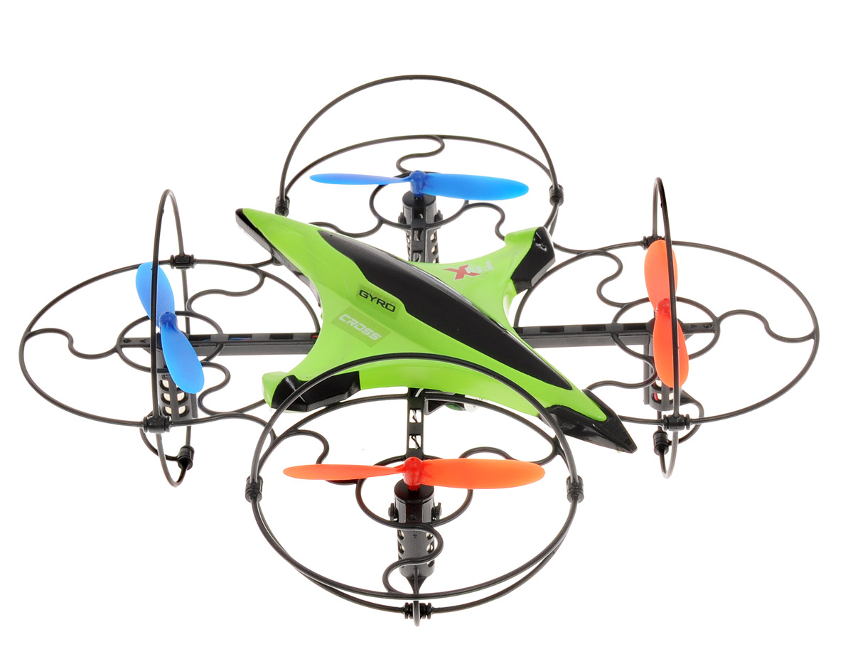 1TOY Квадрокоптер на радиоуправлении Gyro-CrossТ58983 1TOY Квадрокоптер на радиоуправлении Gyro-CrossТ58983Квадрокоптер на радиоуправлении 1TOY Gyro-Cross со встроенным гироскопом идеально подходит для игры внутри помещений, имеющих достаточное пространство, а также на улице при умеренном ветре. Встроенный 6- осевой гироскоп стабилизирует квадрокоптер при запуске двигателей после броска, а также при столкновении с другими летающими объектами. Новая уникальная система управления EASY FLY 360° предоставляет полный контроль за квадрокоптером независимо от его положения. Если он залетает за спину пилота, необходимо повторно активировать EASY FLY и аппарат снова будет следовать в том же направлении, что и джойстик пульта управления. Квадрокоптер имеет функцию отладки вращения, а после завершения процедуры настройки, мигает диодами. Игрушка может летать вперед-назад, вверх-вниз, вращаться, зависать в воздухе. Также он может летать боком, восьмеркой и по кругу. Аппарат может переворачиваться на 360° в полете. Квадрокоптер имеет 2 скоростных режима. Полностью...