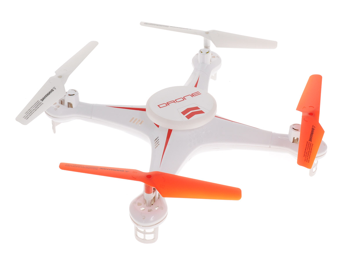 1TOY Квадрокоптер на радиоуправлении Gyro-DroneТ58984 1TOY Квадрокоптер на радиоуправлении Gyro-DroneТ58984Большой квадрокоптер на радиоуправлении 1TOY Gyro-Drone c встроенным гироскопом отлично подходит для полетов на улице. Шестиосевой гироскоп делает управление точным и предсказуемым, и вместе с режимом Headless Mode позволяет уверенно управлять квадрокоптером (функция активируется в полёте). Большая круглая платформа квадрокоптера светится, благодаря чему модель прекрасно видна даже в темное время суток. Игрушка может летать вперед-назад, вверх-вниз, вращаться, зависать в воздухе, двигаться боком и восьмеркой. Аппарат имеет 2 скоростных режима. Автоматический режим позволяет квадрокоптеру возвращаться в точку старта. Также игрушка может совершать переворот на 360° находясь в полете. Визуальная отладка вращения позволяет быстро и удобно отрегулировать управление моделью, а после завершения процедуры настройки квадрокоптер помигает в ответ диодами. Полностью заряженный аппарат летает 10 минут. Пульт управления работает на частоте 2,4 ГГц Игрушка...