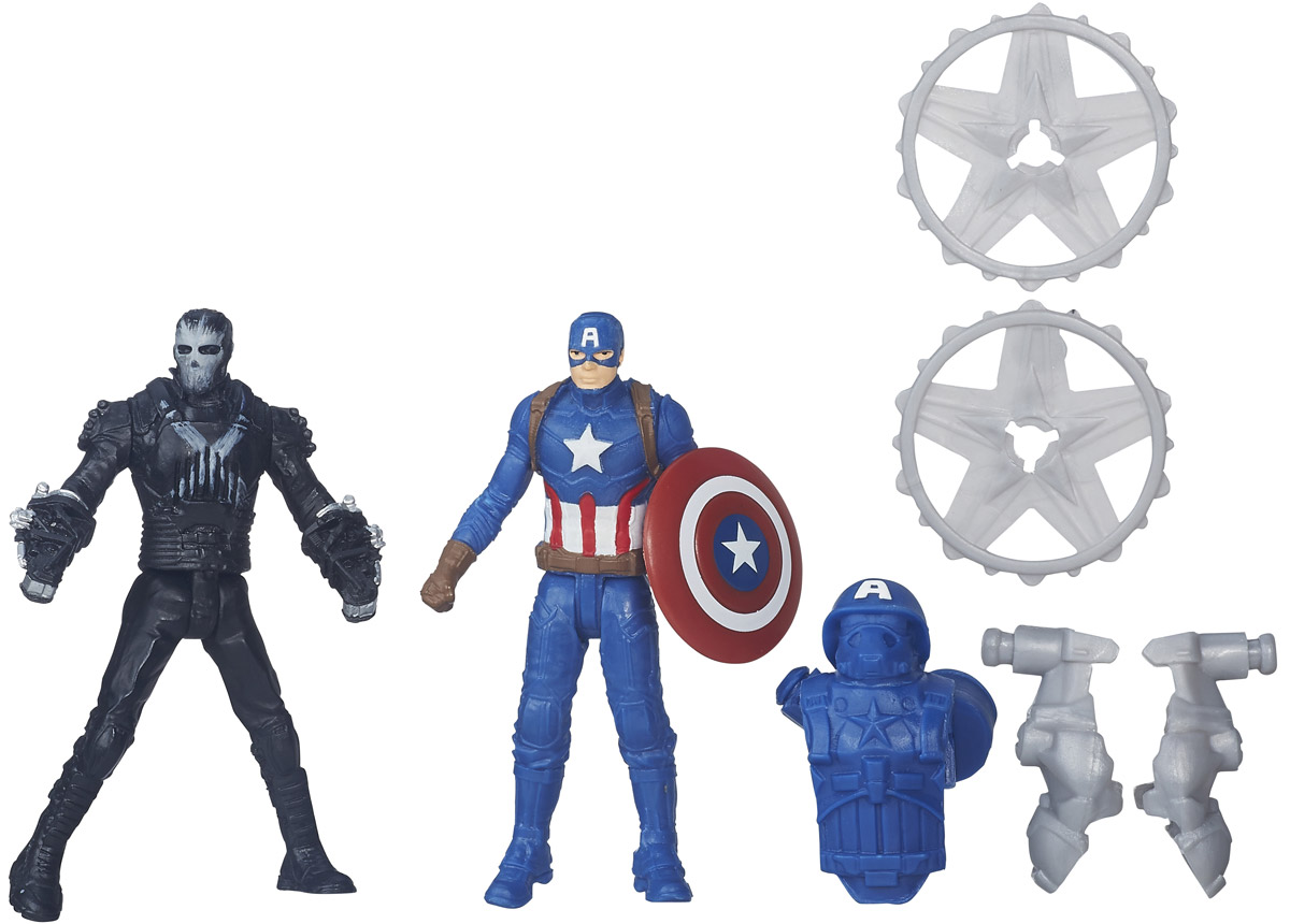 Avengers Набор фигурок Captain America vs Marvels CrossbonesB5768EU4_B6142 Avengers Набор фигурок Captain America vs Marvels CrossbonesB5768EU4_B6142Набор фигурок Marvel Captain America vs Marvels Crossbones порадует любого поклонника знаменитой вселенной Marvel. Фигурки изготовлены из высококачественного прочного пластика и выполнены в виде Капитана Америки и его противника, Кроссбоунса. В комплекте с фигурками идут дополнительные аксессуары: щит и бронекостюм Капитана Америки. Фигурки Marvel понравятся как детям, так и взрослым коллекционерам, они станут отличным сувениром или займут достойное место в коллекции любого поклонника комиксов Marvel. Высота фигурки Капитана Америки: 6,5 см.