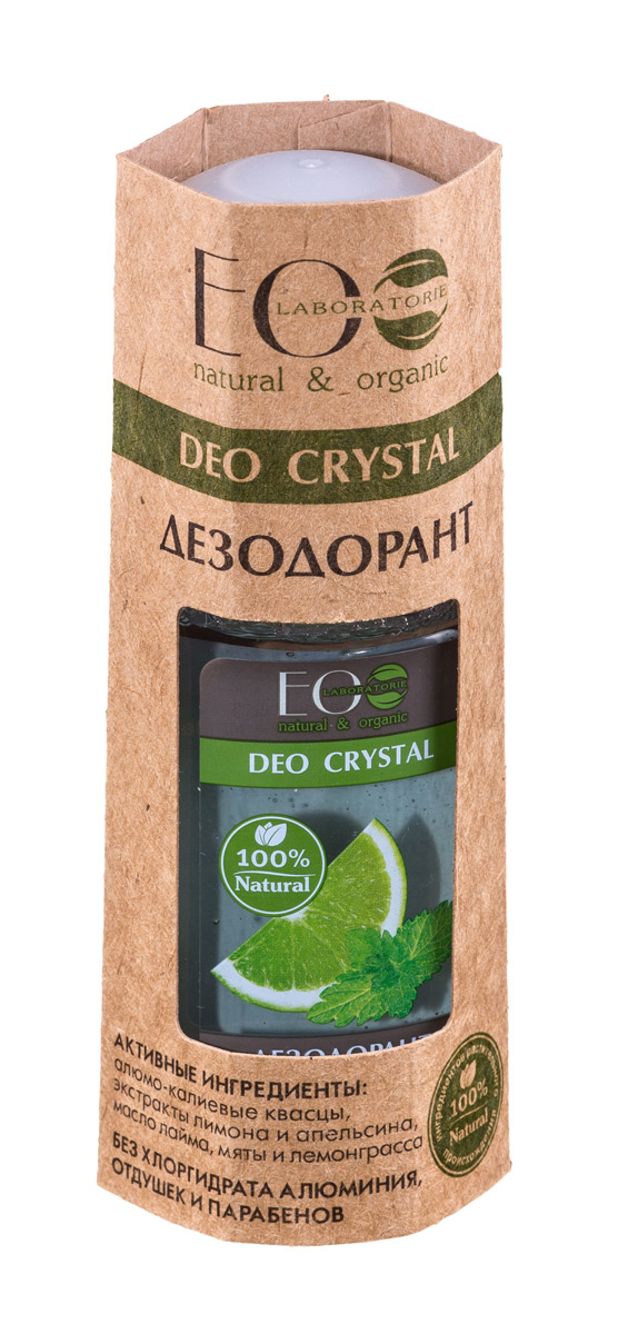 EcoLab ЭкоЛаб Дезодорант для тела Deo Crystal Лимон и апельсин 50 мл4627089430946 EcoLab ЭкоЛаб Дезодорант для тела Deo Crystal Лимон и апельсин 50 мл4627089430946Натуральный дезодорат обладает всеми достоинствами антиперсперанта (нормализует потоотделение и нейтрализует запах), не забтвает поры, безопасен и полезен для кожи. Активные ингредиенты: алюмо-калиевые квасцы, экстракты лимона и апельсина, масло лайма, мяты и лимонграсса