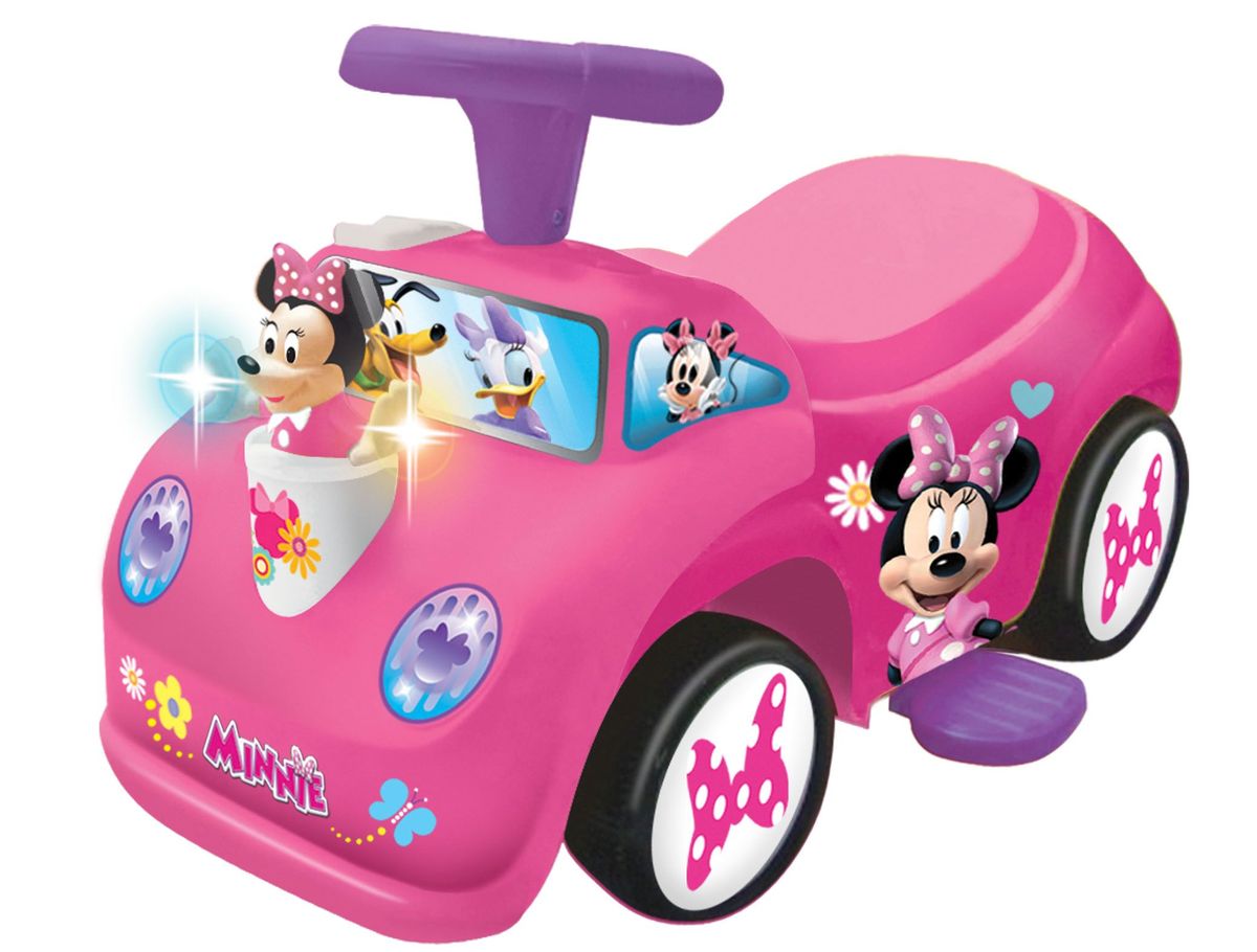 Kiddieland Каталка-пушкар Минни 2 в 1KID 053710 Kiddieland Каталка-пушкар Минни 2 в 1KID 053710Каталка-пушкар Kiddieland Минни 2 в 1 выполнена в стиле мультипликационной героини - крошки Минни, корпус игрушки украшен её фигуркой и красочными наклейками. На передней панели машины ребёнок обнаружит множество функциональных кнопочек, активизирующих разнообразные звуковые и световые эффекты, а также кнопки с изображением геометрических фигур, цифр, часы с вращающейся стрелкой и даже пианино! Особенности: Игрушка является каталкой и первым транспортным средством крохи. Корпус игрушки имеет розовый цвет в стиле обожаемой детьми героини популярного мультфильма студии Disney - крошки Минни и украшен цветными тематическими наклейками, и её фигуркой, что непременно поднимет настроение её поклонникам. Каталка имеет 4 широкие колеса с протектором, благодаря чему она устойчиво стоит и перемещается по поверхности, также она снабжена выступами, предотвращающими её опрокидывание. На машине ребёнок сможет кататься, отталкиваясь ногами от...