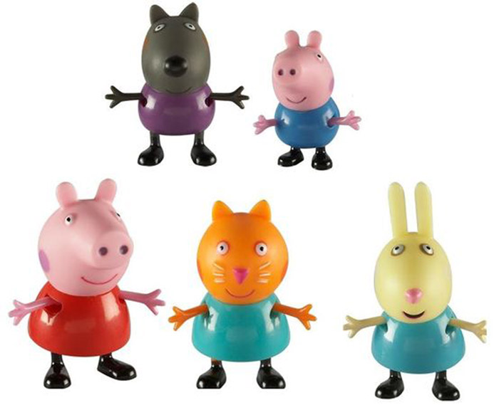Peppa Pig Набор фигурок Пеппа и друзья30704 Peppa Pig Набор фигурок Пеппа и друзья30704Набор фигурок Peppa Pig Пеппа и друзья непременно понравится вашему ребенку и займет его внимание надолго. Набор включает пять фигурок: Свинка Пеппа, Малыш Джордж, Щенок Денни, Котенок Кенди, Кролик Ребекка. Ручки и ножки фигурок двигаются. Ваш ребенок будет с удовольствием играть с ними, придумывая различные истории и составляя собственные сюжеты. Пеппа - главная героиня, старшая дочь в семействе. Как и каждый ребенок, она очень сильно обожает скакать по лужицам. Малыш Джордж - братик Пеппы, младший ребенок в семье. Он самостоятельно ходит, разговаривает, но может произнести только отдельные фразы. Пёс Дэнни - храбрый и верный друг главной героини мультика. Киска Кэнди - очень скромная, стеснительная и нереально добродушная подружка Пеппы. Крольчёнок Реббека - веселая и взбалмошная подружка свинки Пеппы. Герои мультфильма наделены частично качествами людей, частично качествами животных. Они ходят в одежде, живут в домах, ездят на машинах, ходят...