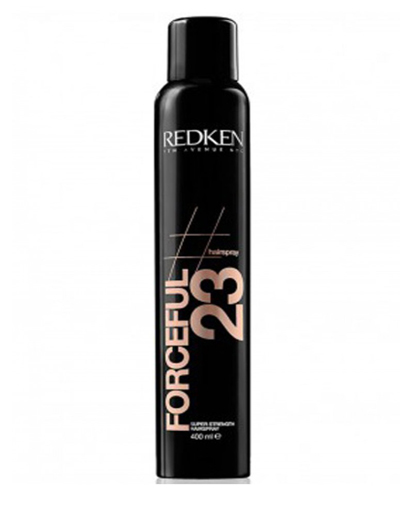 Redken Hairsprays Forceful 23 Спрей супер сильной фиксации, 400 млE1633200 Redken Hairsprays Forceful 23 Спрей супер сильной фиксации, 400 млE1633200Спрей предназначен для придания прическе сверхсильной фиксации после завершения стайлинга. Он защищает волосы от влажности, благодаря входящим в его состав полимерам для придания эффекта Антифриз. Средство разглаживает и делает послушными самые строптивые завитки и локоны. С помощью эксклюзивной технологии Shine Charged, запатентованной специалистами Redken, спрей придает волосам невероятный блеск, сияние и эластичность.