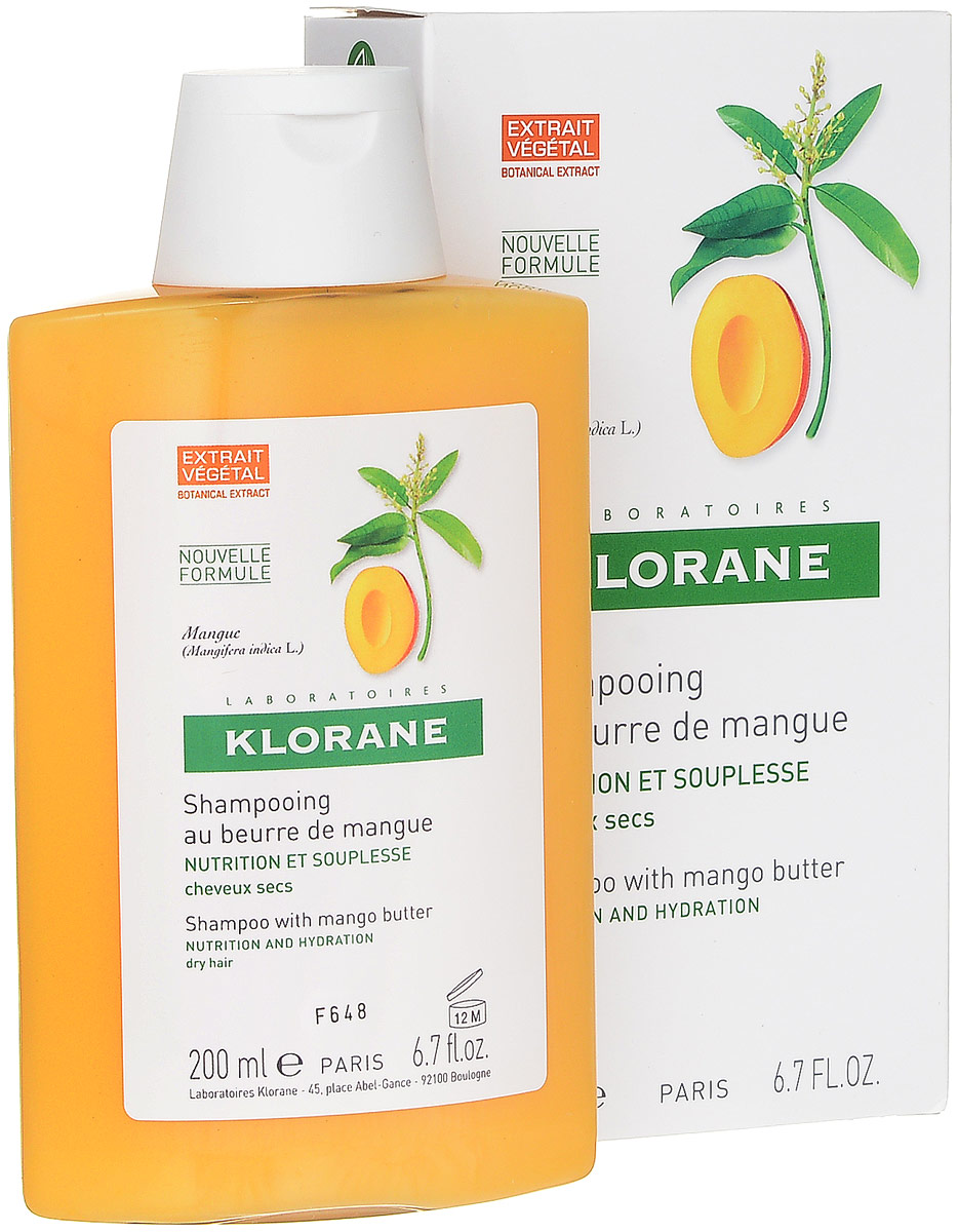 Klorane Dry Hair Шампунь с маслом манго для сухих, поврежденных волос, 200 млC05819 Klorane Dry Hair Шампунь с маслом манго для сухих, поврежденных волос, 200 млC05819Питает волосы по всей длине. Восстанавливает целостность гидролипидной пленки, делает волосы сильными, гладкими, блестящими. Разглаживает чешуйки волоса.