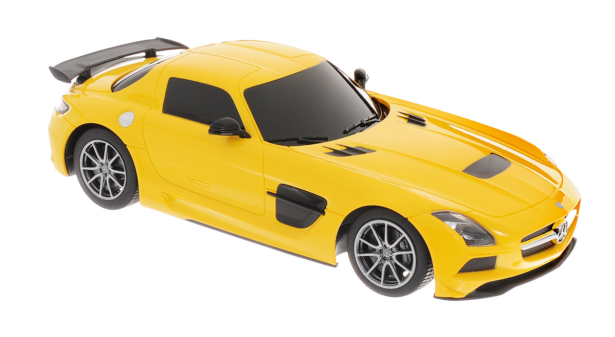 Rastar Радиоуправляемая модель Mercedes-Benz SLS AMG цвет желтый54100_желтый Rastar Радиоуправляемая модель Mercedes-Benz SLS AMG цвет желтый54100_желтыйРадиоуправляемая модель Rastar Mercedes-Benz SLS AMG станет первым гоночным автомобилем вашего малыша. Это точная копия настоящего автомобиля в масштабе 1:18. Юные гонщики оценят эту машину за прекрасные технические характеристики и полную свободу передвижений в любую сторону. Моделью легко управлять и любая гонка принесет удовольствие. Управление машинкой происходит с помощью удобного пульта. Автомобиль двигается вперед и назад, поворачивает направо, налево и останавливается. Автомобиль изготовлен из пластика с металлическими элементами. Колеса игрушки прорезинены и обеспечивают плавный ход, машинка не портит напольное покрытие. Пульт управления работает на частоте 27 MHz. Машина обладает световыми эффектами. Радиоуправляемые игрушки способствуют развитию координации движений, моторики и ловкости. Ваш ребенок увлеченно будет играть с моделью, придумывая различные истории и устраивая соревнования. Машина работает от 4 батареек типа АА (не входят в комплект). Для...