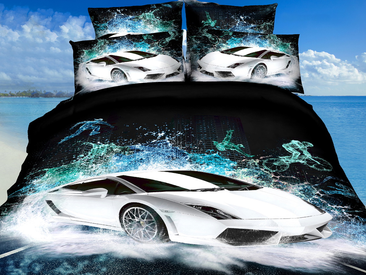 Комплект белья 3D Cleo Авто драйв, семейный, наволочки 50x70, 70x7041/541-3D Комплект белья 3D Cleo Авто драйв, семейный, наволочки 50x70, 70x7041/541-3DКоллекция CLEO Сатин 3D – погружение в мир красок! Сатин - это ткань из 100% хлопка, сатинового переплетения, имеет гладкую, шелковистую лицевую поверхность. Сатин изготавливается из крученой хлопковой нити двойного плетения. Сатин обладает рядом преимуществ: приятен на ощупь, не электризуется и не скользит, прекрасно сохраняет форму и не мнется, отлично пропускает воздух, не садится при стирке, не утрачивает яркости красок, не вызывает раздражения. Благодаря уникальному способу нанесения рисунка на ткань создается эффект 3D, краски становятся ярче, а дизайны реалистичнее. Вы погружаетесь в уникальный мир цветов, пейзажей и фауны. Комплект состоит из двух пододеяльников, четырех наволочек и простыни.
