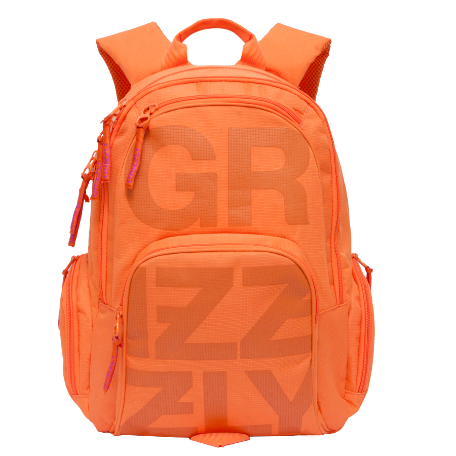 Рюкзак молодежный Grizzly, цвет: оранжевый. 26 л. RU-706-1/2RU-706-1/2 Рюкзак молодежный Grizzly, цвет: оранжевый. 26 л. RU-706-1/2RU-706-1/2Рюкзак молодежный, два отделения, карман на молнии на передней стенке, объемный карман на молнии на передней стенке, объемные боковые карманы на молнии, внутренний карман-пенал для карандашей, внутренний карман под гаджет и карман на молнии, жесткая анатомическая спинка, дополнительная ручка-петля, укрепленные лямки
