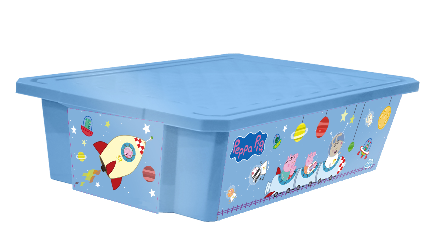 Ящик для хранения игрушек Little Angel Свинка Пеппа. X-BOX, цвет: голубой, 30 лLA0024РРГЛ Ящик для хранения игрушек Little Angel Свинка Пеппа. X-BOX, цвет: голубой, 30 лLA0024РРГЛЛучшее решение для поддержания порядка в детской – это большой ящик на колесах. Все игрушки собраны в одном месте, ящик плотно закрывается крышкой, его всегда можно с легкостью переместить. Яркие декоры с любимыми героями наполнят детскую радостью и помогут приучить малыша к порядку. Преимущества: эксклюзивные декоры с любимыми героями; эффективные колеса-роллеры на дне; надежная крышка с привлекательной текстурой; возможность штабелирования ящиков друг на друга; декор размещен на всех сторонах ящика.