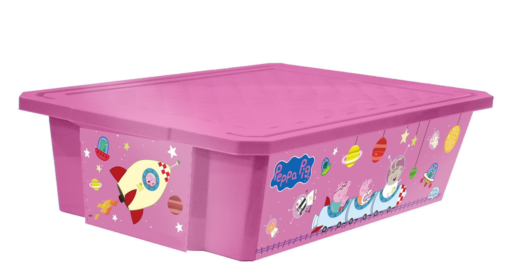 Ящик для хранения игрушек Little Angel Свинка Пеппа. X-BOX, цвет: розовый, 30 лLA0024РРРЗ Ящик для хранения игрушек Little Angel Свинка Пеппа. X-BOX, цвет: розовый, 30 лLA0024РРРЗЛучшее решение для поддержания порядка в детской – это большой ящик на колесах. Все игрушки собраны в одном месте, ящик плотно закрывается крышкой, его всегда можно с легкостью переместить. Яркие декоры с любимыми героями наполнят детскую радостью и помогут приучить малыша к порядку. Преимущества: эксклюзивные декоры с любимыми героями; эффективные колеса-роллеры на дне; надежная крышка с привлекательной текстурой; возможность штабелирования ящиков друг на друга; декор размещен на всех сторонах ящика.
