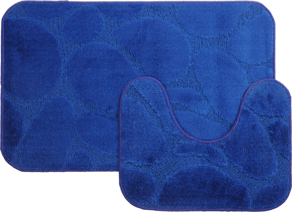Набор ковриков для ванной MAC Carpet Рома. Камни, цвет: темно-синий, 50 х 80 см, 50 х 40 см, 2 шт21841 Набор ковриков для ванной MAC Carpet Рома. Камни, цвет: темно-синий, 50 х 80 см, 50 х 40 см, 2 шт21841Набор MAC Carpet Рома. Камни, выполненный из полипропилена, состоит из двух ковриков для ванной комнаты, один из которых имеет вырез под унитаз. Противоскользящее основание изготовлено из термопластичной резины. Коврики мягкие и приятные на ощупь, отлично впитывают влагу и быстро сохнут. Высокая износостойкость ковриков и стойкость цвета позволит вам наслаждаться покупкой долгие годы. Можно стирать вручную или в стиральной машине на деликатном режиме при температуре 30°С.