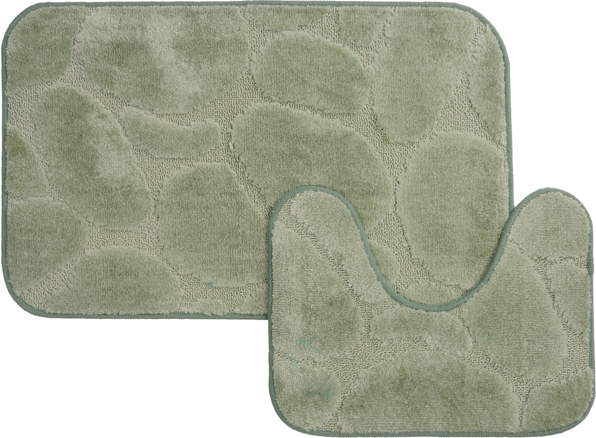 Набор ковриков для ванной MAC Carpet Рома. Камни, цвет: светло-зеленый, 50 х 80 см, 50 х 40 см, 2 шт21826 Набор ковриков для ванной MAC Carpet Рома. Камни, цвет: светло-зеленый, 50 х 80 см, 50 х 40 см, 2 шт21826Набор MAC Carpet Рома. Камни, выполненный из полипропилена, состоит из двух ковриков для ванной комнаты, один из которых имеет вырез под унитаз. Противоскользящее основание изготовлено из термопластичной резины. Коврики мягкие и приятные на ощупь, отлично впитывают влагу и быстро сохнут. Высокая износостойкость ковриков и стойкость цвета позволит вам наслаждаться покупкой долгие годы. Можно стирать вручную или в стиральной машине на деликатном режиме при температуре 30°С.