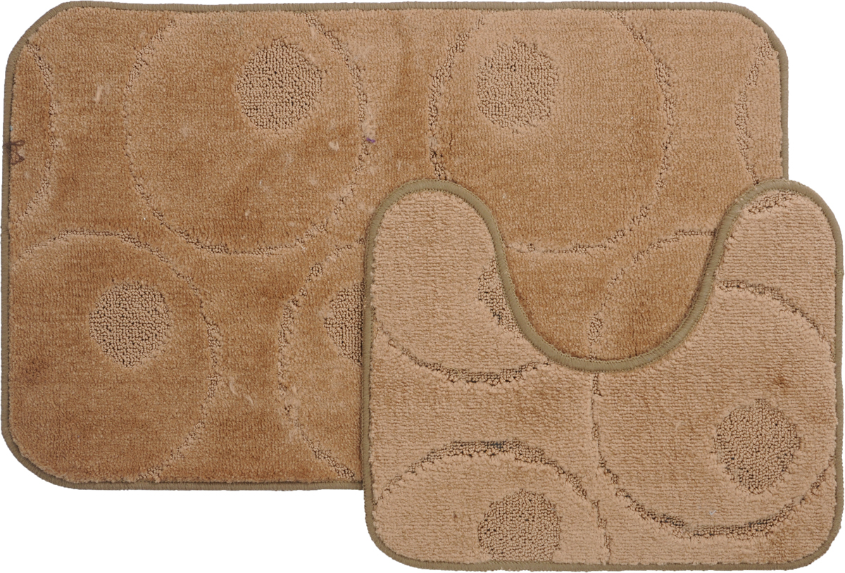Набор ковриков для ванной MAC Carpet Рома. Круги, цвет: коричневый, 50 х 80 см, 50 х 40 см, 2 шт21778 Набор ковриков для ванной MAC Carpet Рома. Круги, цвет: коричневый, 50 х 80 см, 50 х 40 см, 2 шт21778Набор MAC Carpet Рома. Круги, выполненный из полипропилена, состоит из двух ковриков для ванной комнаты, один из которых имеет вырез под унитаз. Противоскользящее основание изготовлено из термопластичной резины. Коврики мягкие и приятные на ощупь, отлично впитывают влагу и быстро сохнут. Высокая износостойкость ковриков и стойкость цвета позволит вам наслаждаться покупкой долгие годы. Можно стирать вручную или в стиральной машине на деликатном режиме при температуре 30°С.