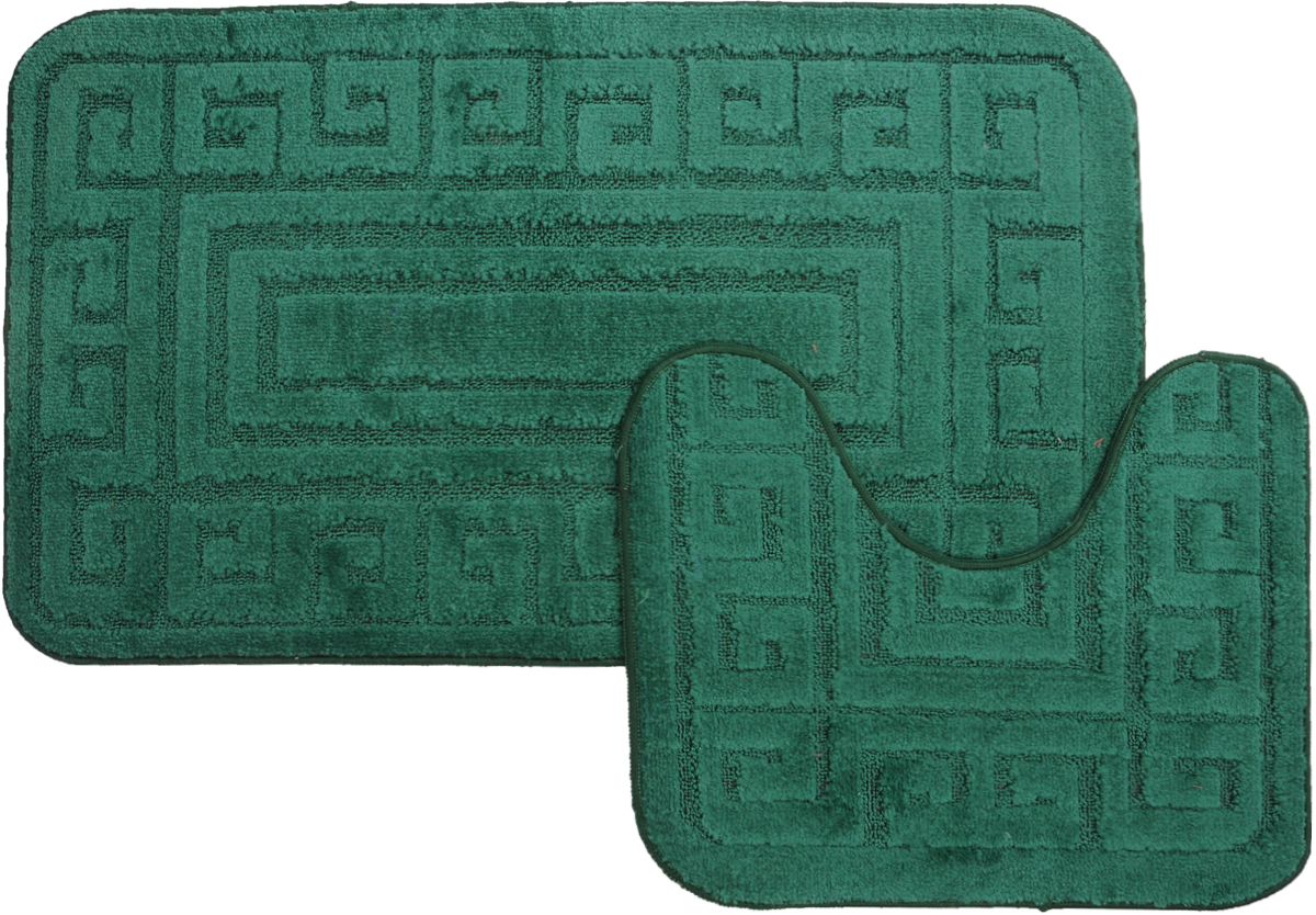 Набор ковриков для ванной MAC Carpet Рома. Версаче, цвет: темно-зеленый, 60 х 100 см, 50 х 60 см, 2 шт21863 Набор ковриков для ванной MAC Carpet Рома. Версаче, цвет: темно-зеленый, 60 х 100 см, 50 х 60 см, 2 шт21863Набор MAC Carpet Рома. Версаче, выполненный из полипропилена, состоит из двух ковриков для ванной комнаты, один из которых имеет вырез под унитаз. Противоскользящее основание изготовлено из термопластичной резины. Коврики мягкие и приятные на ощупь, отлично впитывают влагу и быстро сохнут. Высокая износостойкость ковриков и стойкость цвета позволит вам наслаждаться покупкой долгие годы. Можно стирать вручную или в стиральной машине на деликатном режиме при температуре 30°С.