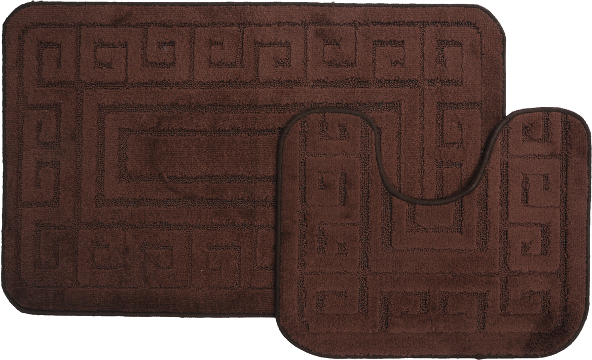 Набор ковриков для ванной MAC Carpet Рома. Версаче, цвет: темно-коричневый, 60 х 100 см, 50 х 60 см, 2 шт21875 Набор ковриков для ванной MAC Carpet Рома. Версаче, цвет: темно-коричневый, 60 х 100 см, 50 х 60 см, 2 шт21875Набор MAC Carpet Рома. Версаче, выполненный из полипропилена, состоит из двух ковриков для ванной комнаты, один из которых имеет вырез под унитаз. Противоскользящее основание изготовлено из термопластичной резины. Коврики мягкие и приятные на ощупь, отлично впитывают влагу и быстро сохнут. Высокая износостойкость ковриков и стойкость цвета позволит вам наслаждаться покупкой долгие годы. Можно стирать вручную или в стиральной машине на деликатном режиме при температуре 30°С.