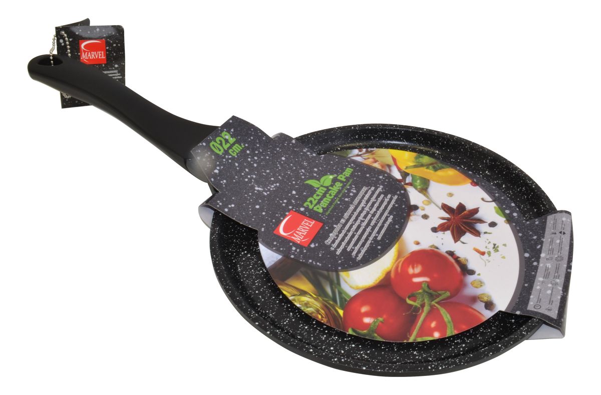 Блинница Marvel Greblon Non-Stick, с антипригарным покрытием. Диаметр 22 см43226 Блинница Marvel Greblon Non-Stick, с антипригарным покрытием. Диаметр 22 см43226Блинница Marvel Greblon Non-Stick изготовлена из алюминия с антипригарным покрытием. Изделие идеально подходит для приготовления пищи с минимальным количеством масла и жиров, пища не пригорает и не прилипает к стенкам и дну посуды. Ручка удобной формы выполнена из полиамида. Специальная форма сковороды идеальна для жарки оладьев, блинов и яичницы.