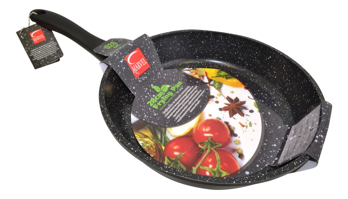 Сковорода Marvel Greblon Non-Stick, с антипригарным покрытием. Диаметр 28 см43288 Сковорода Marvel Greblon Non-Stick, с антипригарным покрытием. Диаметр 28 см43288Сковорода Marvel Greblon Non-Stick выполнена из алюминия с антипригарным покрытием. Такое покрытие исключает прилипание и пригорание пищи к поверхности посуды, обеспечивает легкость мытья посуды, исключает необходимость использования большого количества масла, что способствует приготовлению здоровой пищи с пониженной калорийностью. Изделие оснащено пластиковой ручкой. Сковорода подходит для газовых, электрических и стеклокерамических плит.