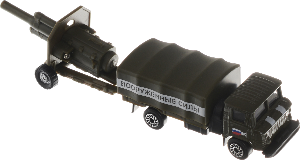 ТехноПарк Газ 66 с пушкойSB-15-59+60-WB_газ ТехноПарк Газ 66 с пушкойSB-15-59+60-WB_газМашина Газ 66 с пушкой ТехноПарк отлично подойдет для коллекции военных машинок вашего ребенка. К грузовику в комплекте поставляется самоходная зенитная пушка, она цепляется к заднему фаркопу грузовика. Колеса машины и пушки обладают свободным ходом. Набор выполнен из металла с элементами из прочного безопасного пластика. Грузовик имеет вместительный кузов, закрытый съемным тентом. Ваш ребенок будет в восторге от такого подарка!