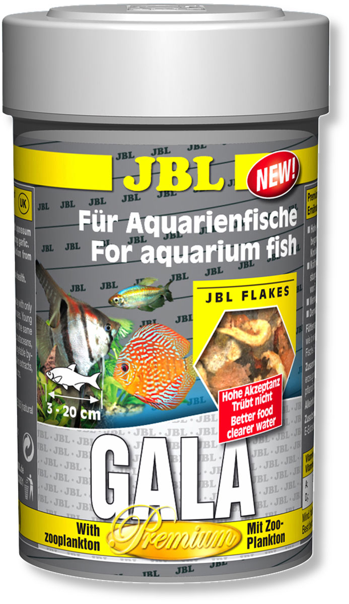 Корм JBL Gala для рыб, в форме хлопьев, 100 мл (15 г)JBL4043000 Корм JBL Gala для рыб, в форме хлопьев, 100 мл (15 г)JBL4043000Корм JBL Gala отборное сырье и комбинация всех важных питательных веществ, отвечающая потребностям аквариумных рыб. Специальный метод сверхтонкого помола сырья и сбалансированная комбинация питательных элементов хорошо усваивается и не загрязняет воду. Ценные материалы и биологически активные вещества водоросли спирулины, а также жизненно важные витамины и инозит обеспечивают естественный и здоровый рост и повышают выживаемость. Идеальный размер корма для рыб от 10 до 20 см. Рекомендации по кормлению: два или три раза в день порциями, которые могут быть съедены рыбами в течение нескольких минут. Состав: белок 48%, жир 5,5%, клетчатка 2,5%, зола 9,5%, витамин А 25000 i.E., витамин D3 2000 i.E., витамин Е 330 мг., витамин С 400 мг., инозит 750 мг. Вес: 15 г. Товар сертифицирован.