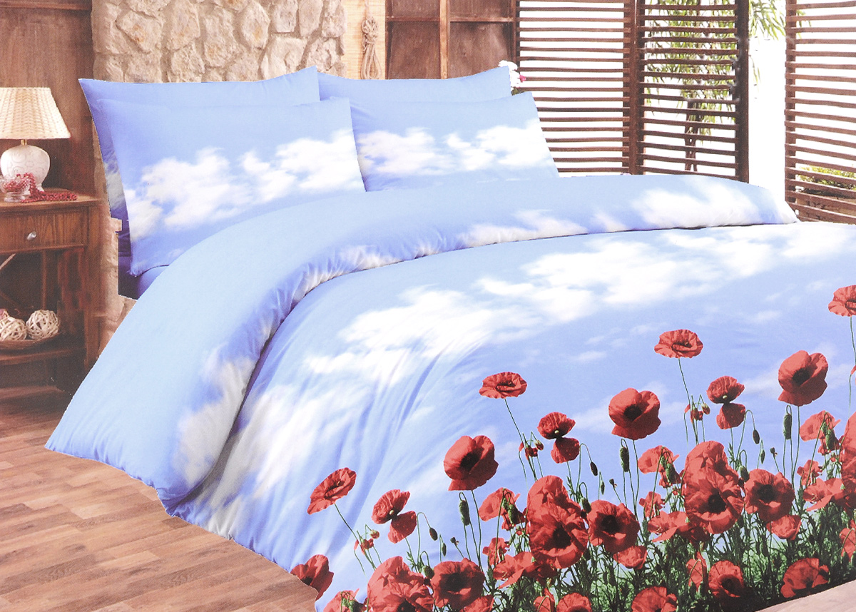 Комплект белья Liya Home Collection Маки, 1,5-спальный, наволочки 70x70120001995 Комплект белья Liya Home Collection Маки, 1,5-спальный, наволочки 70x70120001995Комплект белья Liya Home Collection Маки состоит из пододеяльника, простыни и двух наволочек. Изделия выполнены из хлопка (70%) и полиэстера (30%). Хлопок является классическим примером гигроскопичности, гигиеничности, натуральности и простоты. Сочетание его с полиэстером лишает ткань присущих хлопку недостатков. Изделия из хлопка с полиэстером не выгорают, не растягиваются, дольше используются. Постельное белье из хлопка с полиэстером имеет двукратную продолжительность эксплуатации, по сравнению с чистым хлопком, оно не мнется и сохнет очень быстро.
