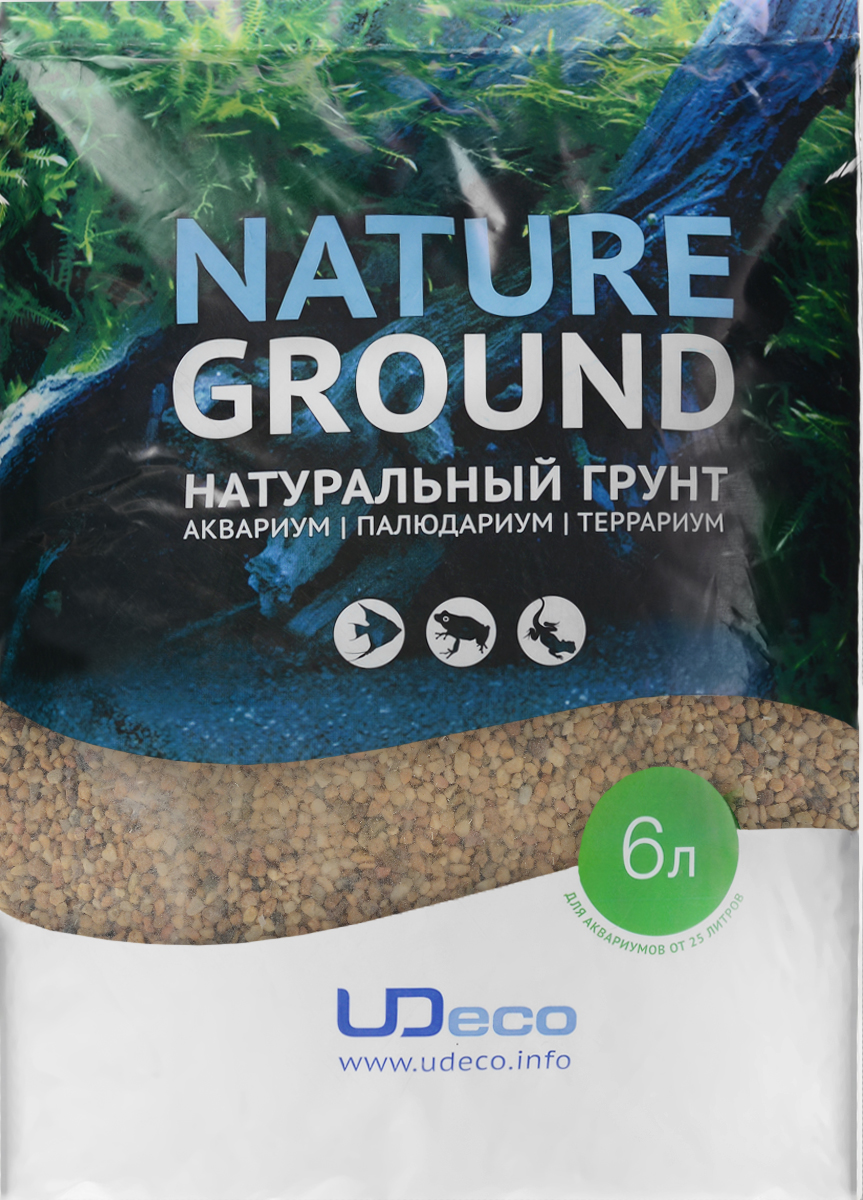Грунт для аквариума UDeco Желтый гравий, натуральный, 3-5 мм, 6 лUDC410546 Грунт для аквариума UDeco Желтый гравий, натуральный, 3-5 мм, 6 лUDC410546Натуральный грунт UDeco Желтый гравий предназначен специально для оформления аквариумов, палюдариумов и террариумов. Изделие готово к применению. Грунт UDeco порадует начинающих любителей природы и самых придирчивых дизайнеров, стремящихся к созданию нового, оригинального. Такая декорация придутся по вкусу и обитателям аквариумов и террариумов, которые ещё больше приблизятся к природной среде обитания. Необходимое количество грунта рассчитывается по формуле: длина аквариума х ширина аквариума х толщина слоя грунта. Предназначен для аквариумов от 25 литров. Фракция: 3-5 мм. Объем: 6 л.