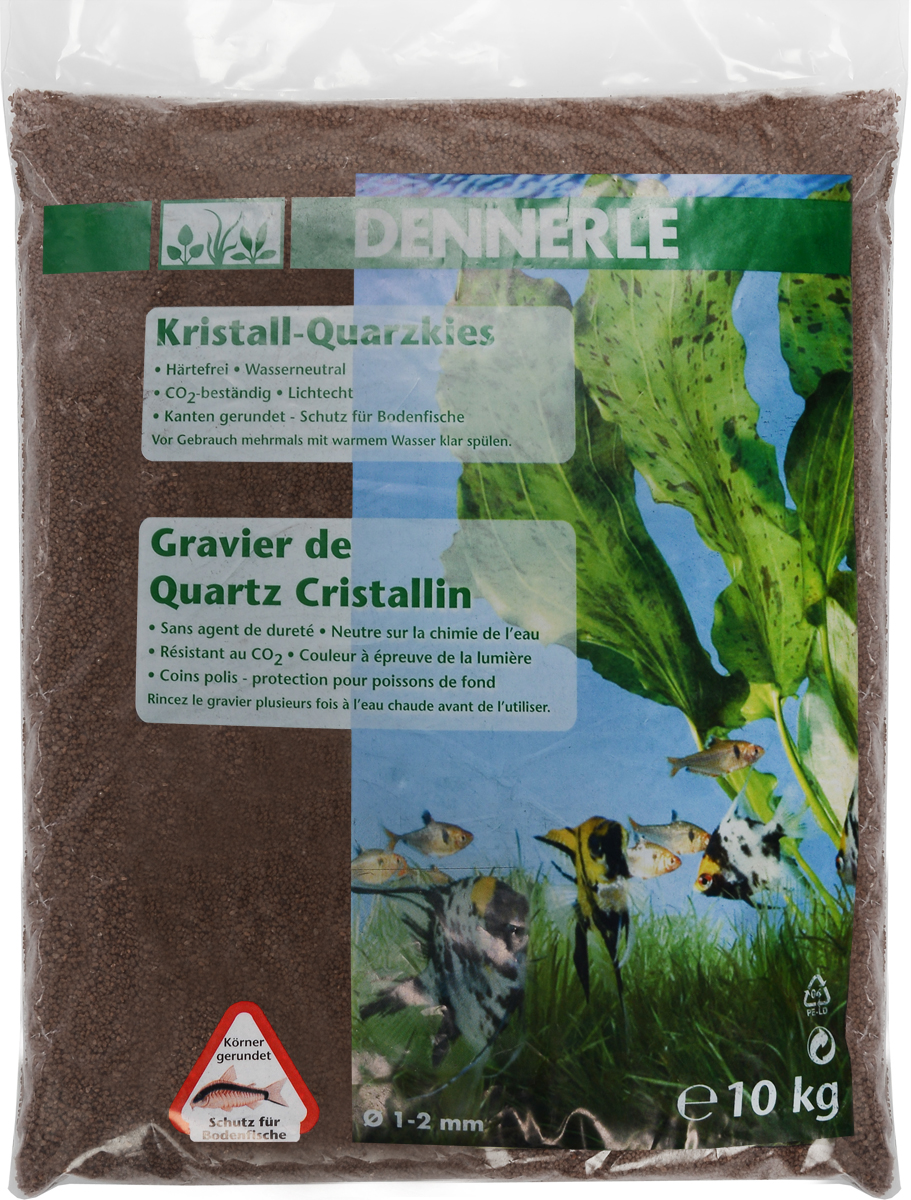 Грунт для аквариума Dennerle Kristall-Quarz, натуральный, цвет: светло-коричневый, 1-2 мм, 10 кгDEN1732 Грунт для аквариума Dennerle Kristall-Quarz, натуральный, цвет: светло-коричневый, 1-2 мм, 10 кгDEN1732Натуральный грунт Dennerle Kristall-Quarz предназначен специально для оформления аквариумов. Изделие готово к применению. Натуральный гравий имеет округлую форму зерна, поэтому он безопасен для донных рыб. Гравий является светостойким, он устойчив к CO2, нейтрален к воде. Грунт Dennerle порадует начинающих любителей природы и самых придирчивых дизайнеров, стремящихся к созданию нового, оригинального. Такая декорация придутся по вкусу и обитателям аквариумов и террариумов, которые ещё больше приблизятся к природной среде обитания. Фракция: 1-2 мм. Объем: 10 кг. Уважаемые клиенты! Обращаем ваше внимание на возможные изменения в дизайне упаковки. Качественные характеристики товара остаются неизменными. Поставка осуществляется в зависимости от наличия на складе.