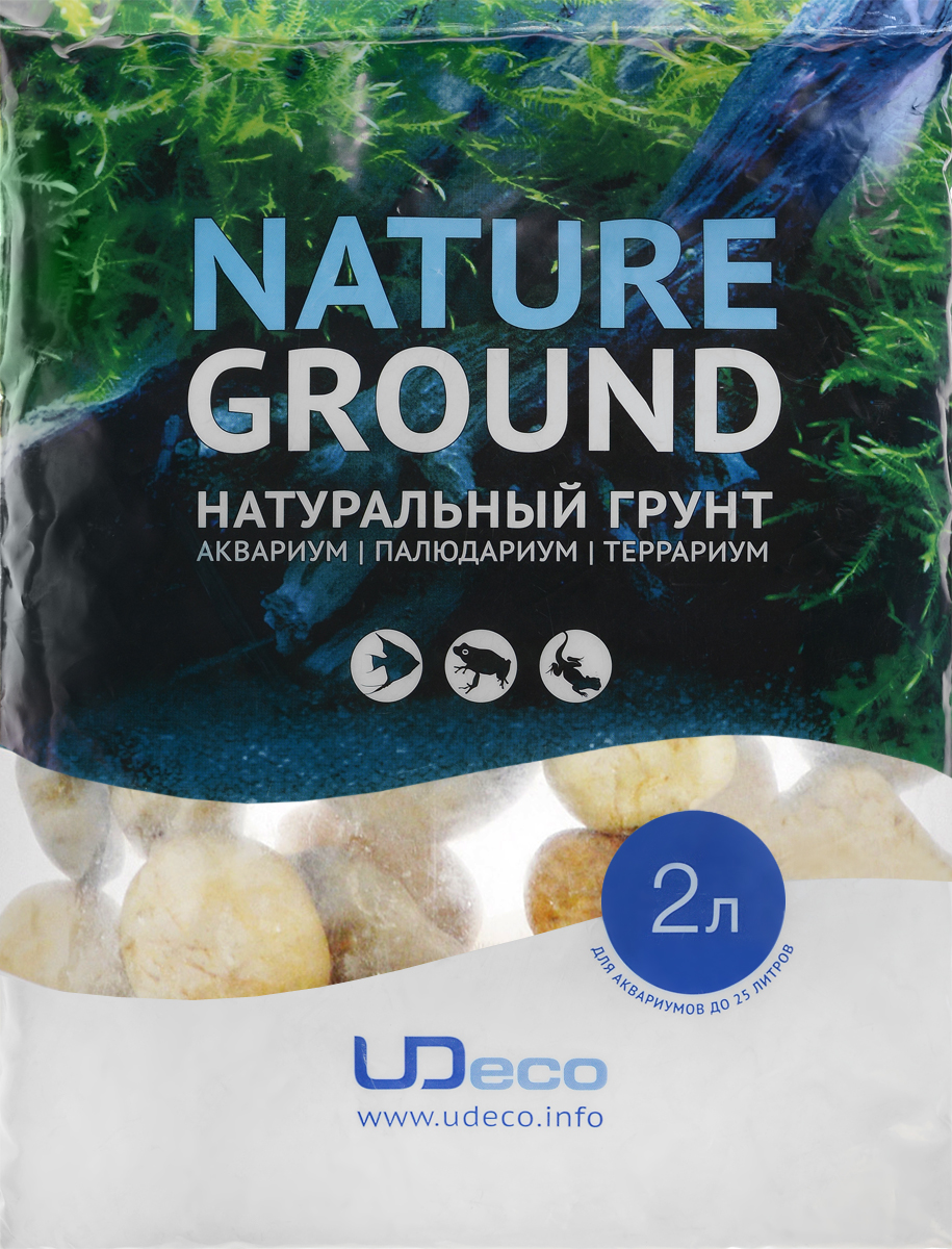 Грунт для аквариума UDeco Желтая галька, натуральный, 30-50 мм, 2 лUDC430342 Грунт для аквариума UDeco Желтая галька, натуральный, 30-50 мм, 2 лUDC430342Натуральный грунт UDeco Желтая галька предназначен специально для оформления аквариумов, палюдариумов и террариумов. Изделие готово к применению. Грунт UDeco порадует начинающих любителей природы и самых придирчивых дизайнеров, стремящихся к созданию нового, оригинального. Такая декорация придутся по вкусу и обитателям аквариумов и террариумов, которые ещё больше приблизятся к природной среде обитания. Необходимое количество грунта рассчитывается по формуле: длина аквариума х ширина аквариума х толщина слоя грунта. Предназначен для аквариумов от 25 литров. Фракция: 30-50 мм. Объем: 2 л.