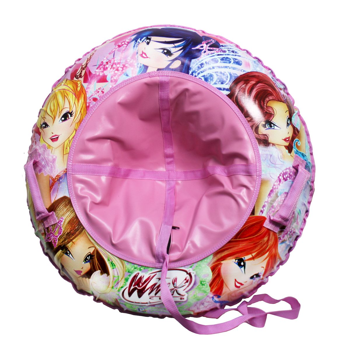 Тюбинг 1toy Winx, с буксировочным тросом, 100 смТ59055 Тюбинг 1toy Winx, с буксировочным тросом, 100 смТ59055Тюбинг (надувные сани) с внутренней камерой из ПВХ и наружним чехлом из нейлона 420 ден (500 г/м2) и ламинированного ПВХ, буксировочный фал.