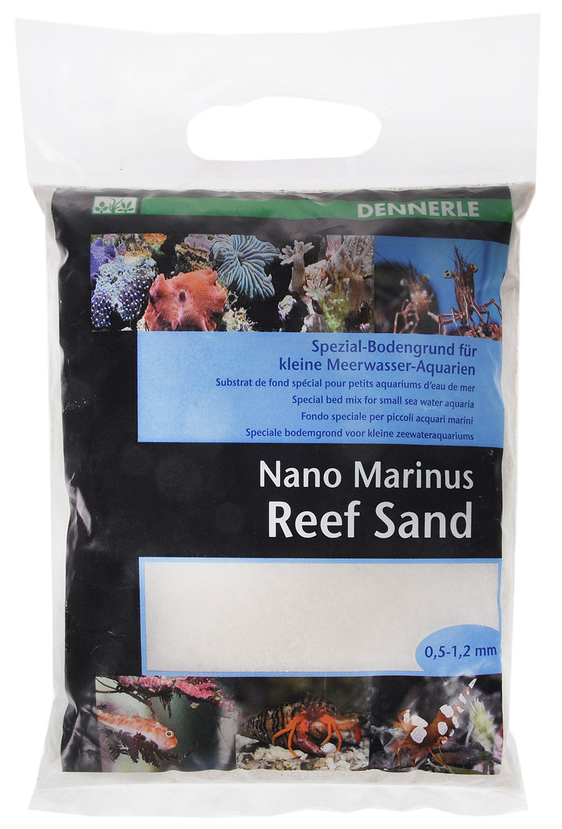 Грунт донный для аквариума Dennerle Nano ReefSand, специальный, 0,5-1,2 мм, 2 кгDEN5624 Грунт донный для аквариума Dennerle Nano ReefSand, специальный, 0,5-1,2 мм, 2 кгDEN5624Специальный грунт Dennerle Nano ReefSand предназначен специально для оформления небольших морских аквариумов. Изделие готово к применению. Не содержит вредных веществ, не выделяет фосфаты и нитраты. Грунт идеален для креветок, раков, бычков, трубчатых червей, морских анемон, улиток. Грунт порадует начинающих любителей природы и самых придирчивых дизайнеров, стремящихся к созданию нового, оригинального. Такая декорация придутся по вкусу и обитателям аквариумов и террариумов, которые еще больше приблизятся к природной среде обитания. Фракция: 0,5-1,2 мм. Вес: 2 кг.
