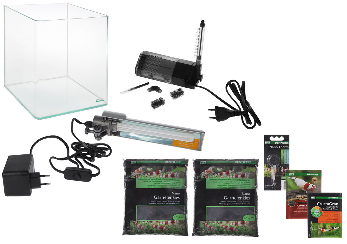 Комплект Dennerle NanoCube Complete PLUS, 20 лDEN5938 Комплект Dennerle NanoCube Complete PLUS, 20 лDEN5938Комплект Dennerle NanoCube Complete PLUS состоит из аквариума, стеклянной крышки, черного фона, коврика, фильтра Dennerle Nano Clean, светильника Dennerle Nano Lights, грунта Dennerle Nano Garnellenkies (цвет черный), грунтовой подкормки Dennerle Nano Deaponit Mix и маленького светильника. Объем аквариума: 20 л. Размер аквариума: 25 х 25 х 30 см. Мощность светильника: 11 Вт. Температура света светильника: 6000 К.