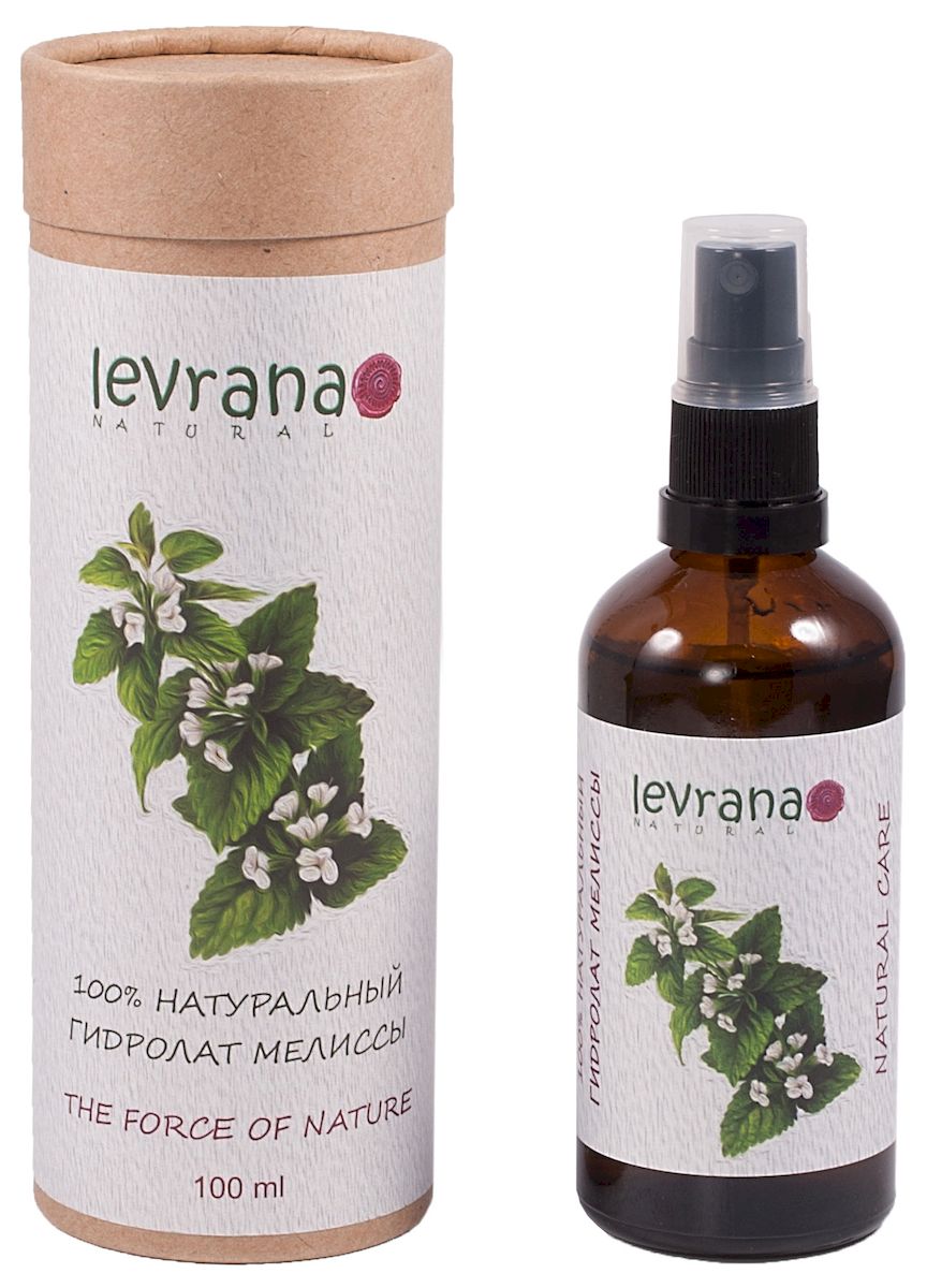 Levrana 100% Натуральный гидролат Мелиссы, 100 млFW05 Levrana 100% Натуральный гидролат Мелиссы, 100 млFW05100% натуральный гидролат Мелиссы. Прекрасно освежает, бодрит и тонизирует кожу. Швейцарский ученый Парацельс прославлял уникальные свойства Мелиссы, называя ее не иначе как эликсиром жизни. Способствует устранению перхоти, чрезмерной жирности и оказывает оздоравливающий эффект. Гидролат можно использовать для ежедневного ухода за кожей и волосами, просто распылите гидролат когда хотите освежиться