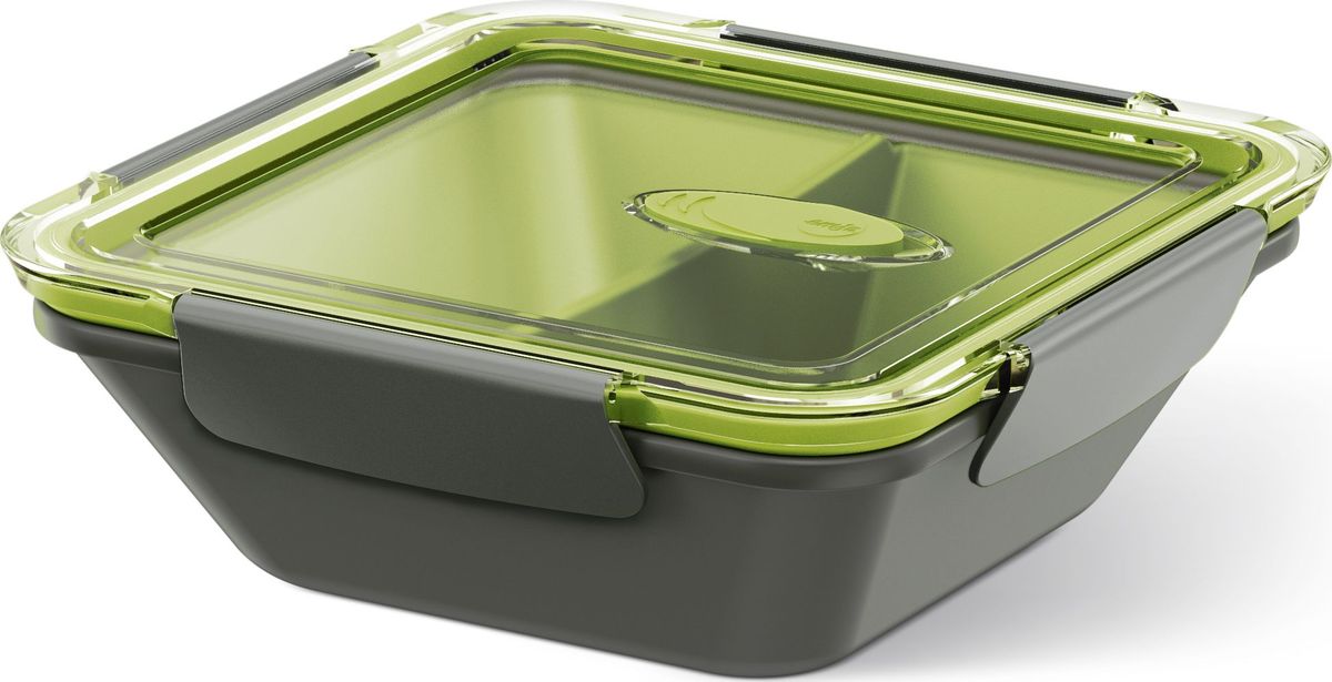 Ланч-бокс Emsa Bento Box, квадратный, цвет: серый, зеленый, 0,9 л513952 Ланч-бокс Emsa Bento Box, квадратный, цвет: серый, зеленый, 0,9 л513952Ланч-бокс Emsa Bento Box - еда с собой в стильной упаковке. В удобном и практичном ланч-боксе еда дольше останется свежей, вкусной и надежно упакованной. На крышке имеется клапан для щадящего режима разогревания в микроволновке. В контейнере предусмотрены практичные отделениями для разных блюд. Ланч-бокс подходит не только для разогрева пищи, но и для заморозки. Можно мыть в посудомоечной машине. Современный дизайн позволяет брать контейнер с собой на учебу, работу или прогулку.