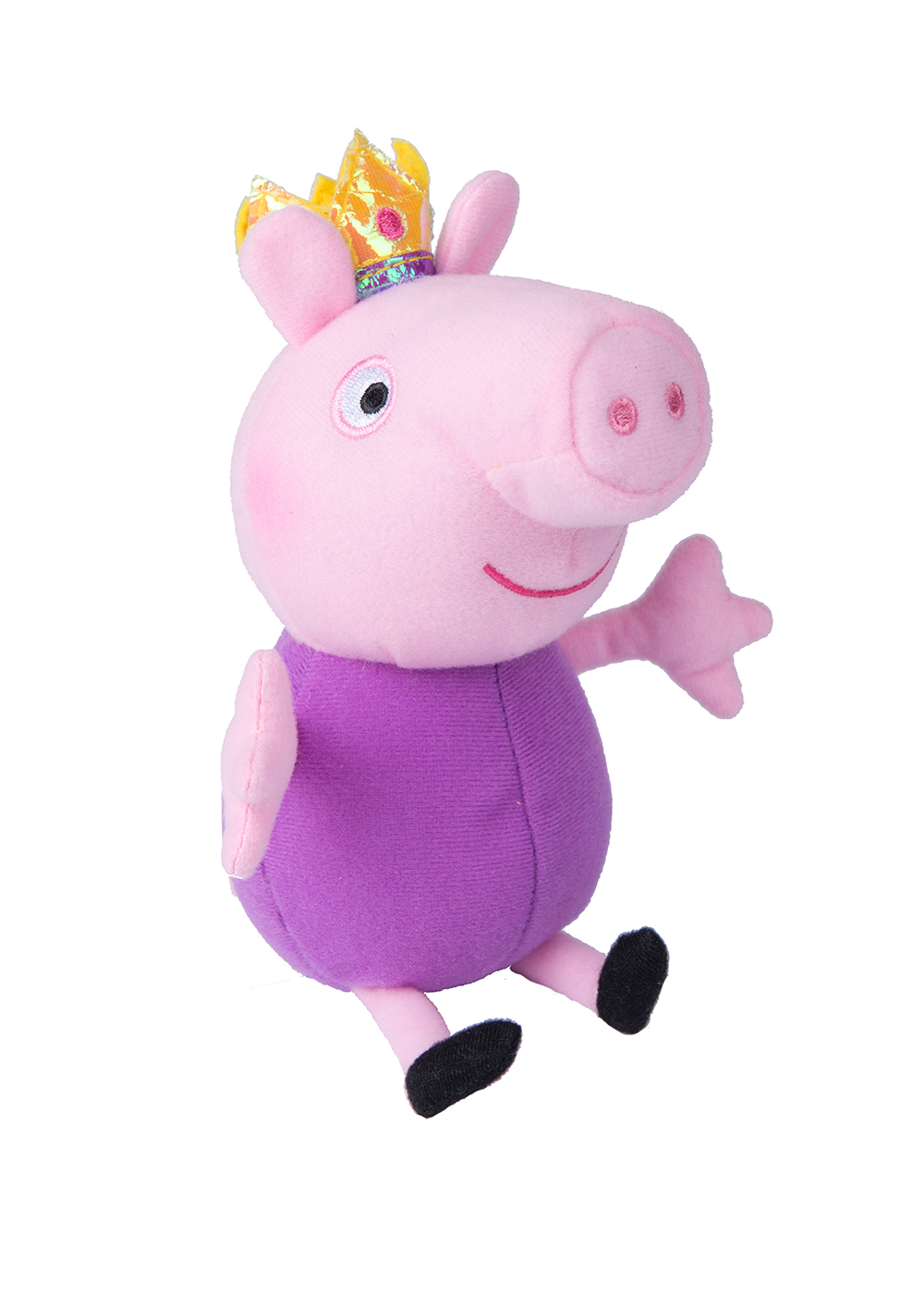 Peppa Pig Мягкая игрушка Джордж-принц 20 см31150 Peppa Pig Мягкая игрушка Джордж-принц 20 см31150Чудесная мягкая игрушка Джордж-принц станет вашему малышу отличным другом. С любимым героем мультфильма необыкновенно весело играть, его легко можно брать с собой в садик или в гости. Сны в обнимку с забавным плюшевым другом станут гораздо слаще и красочней. Если приобрести других персонажей из серии Peppa Pig, то ваш малыш оживит приключения своих любимых героев прямо у вас дома. Мягкая игрушка Джордж-принц ТМ Свинка Пеппа высотой 20 см (размер указан с ножками) качественно сшита из мягкого, приятного на ощупь плюша, плотно набита. Глазки, носик и ротик вышиты. Корона выполнена из фетра и блестящего материала.