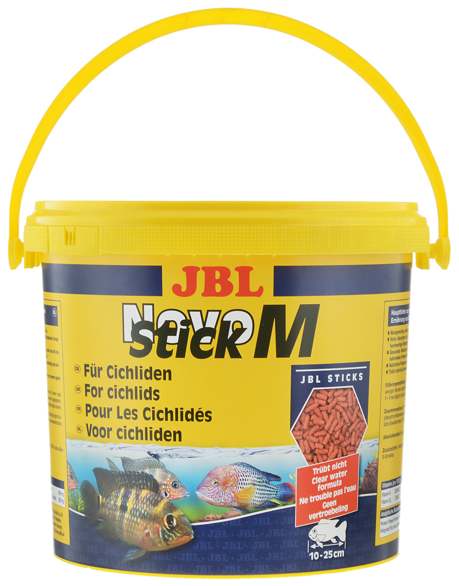 Корм JBL NovoStick M, для плотоядных цихлид, 2,53 кгJBL3029100 Корм JBL NovoStick M, для плотоядных цихлид, 2,53 кгJBL3029100Корм JBL NovoStick M содержит в специально подобранной смеси все компоненты, ориентированные на питательные потребности плотоядных цихлид и других крупных аквариумных рыб. Жизненно важные витамины и натуральные экстракты обеспечивают здоровый рост, яркую окраску и укрепляют иммунитет. Благодаря соответствующей форме в виде небольших палочек, корм особенно охотно поглощается крупными цихлидами и другими крупными рыбами, обитающими в аквариуме. Корм предназначен для рыб длиною от 10 до 25 см. Состав: рыбы, злаковые, овощи, моллюски и ракообразные, масла и жиры. Товар сертифицирован.