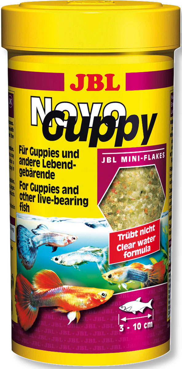 JBL NovoGuppy Основной корм для гуппи и других живородящих, 250 млJBL3017600 JBL NovoGuppy Основной корм для гуппи и других живородящих, 250 млJBL3017600JBL NovoGuppy - Основной корм для гуппи и других живородящих, 250 мл.