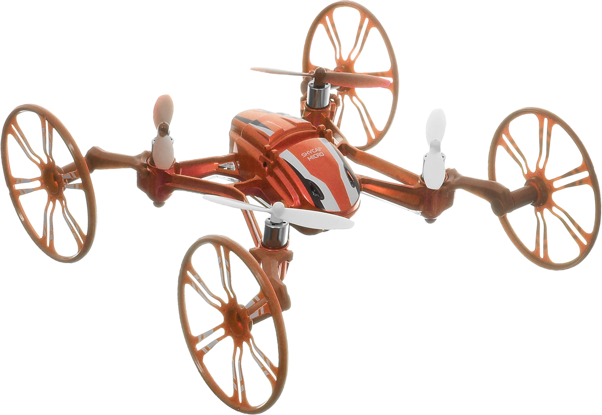 Pilotage Квадрокоптер на радиоуправлении Skycap micro RTF цвет оранжевыйRC18167 Pilotage Квадрокоптер на радиоуправлении Skycap micro RTF цвет оранжевыйRC18167Мини-квадрокоптер на радиоуправлении Pilotage Skycap micro RTF отлично подходит для полетов в закрытых помещениях и на улице. Эта миниатюрная модель поражает своей многогранной функциональностью. Благодаря встроенной шести осевой системе стабилизации этот мультикоптер великолепно летает. Благодаря трем полетным режимам, которые выбираются в передатчике, модель отлично подходит для новичков и для опытных пилотов. Вы сможете демонстрировать свое мастерство, выполняя в полете кульбиты на 360 градусов. Квадрокоптер - трансформер Skycap micro может не только летать и кувыркаться. Если вы установите на модель 2 больших колеса, аппарат сможет ездить по стенке и даже по потолку, а это так необычно и увлекательно! Надоело летать? Нет проблем, прикрепите на каждый луч квадрокоптера по небольшому колесу и можете гонять по паркету или асфальту, и банально перелетайте через препятствия, для этого варианта модели не существует преград. Все ваши приключения вы можете записывать на...